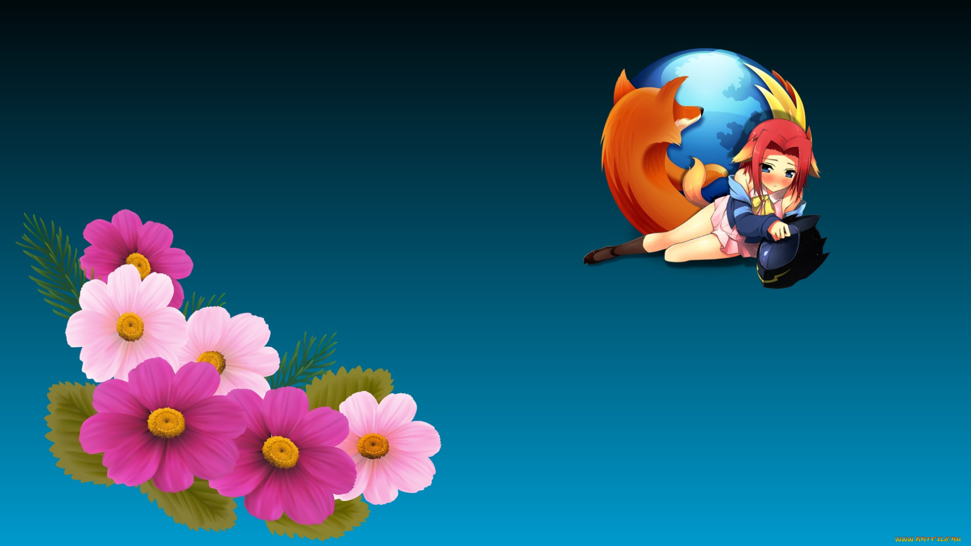 компьютеры, mozilla, firefox, фон, логотип