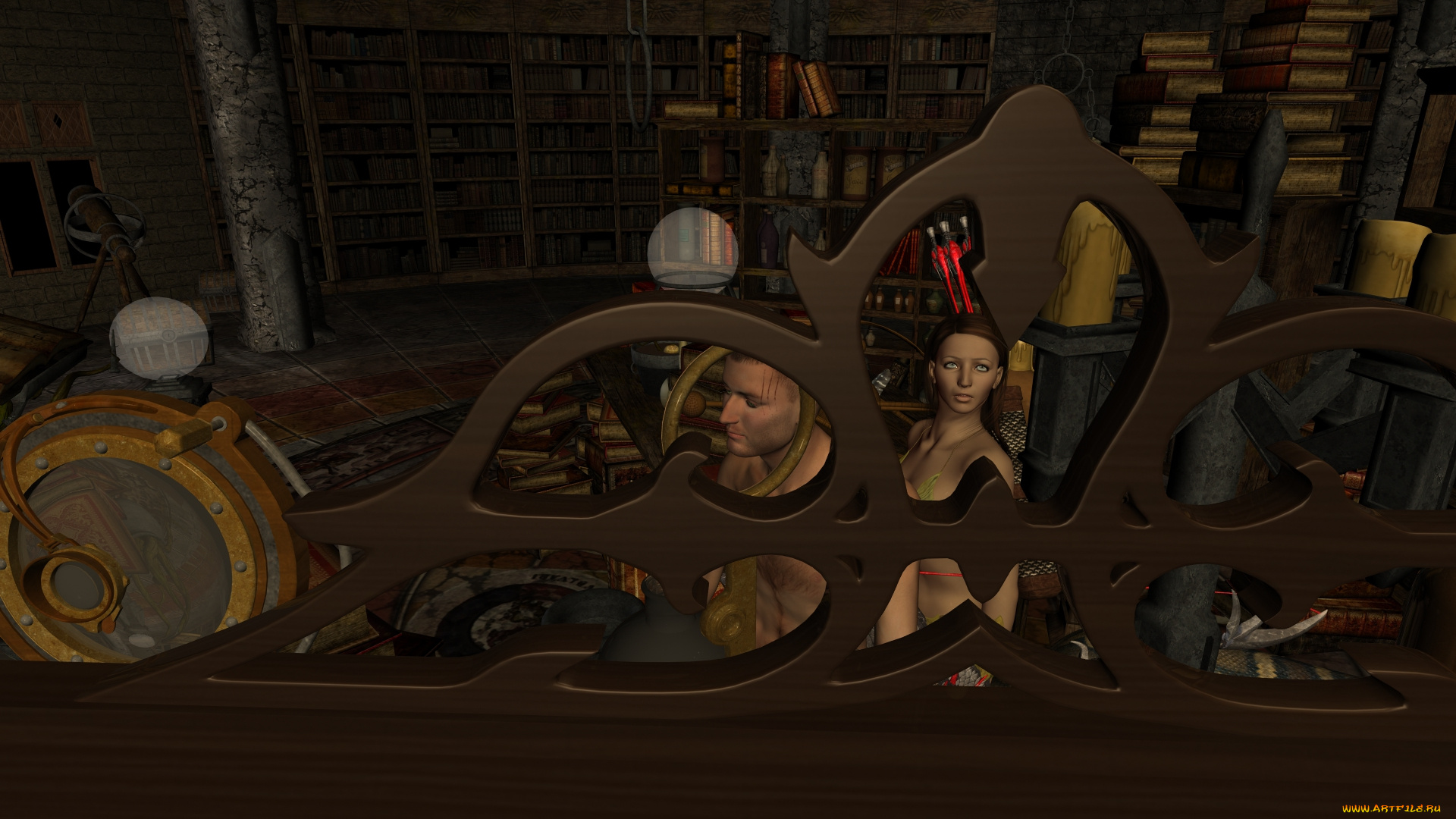 3д, графика, фантазия, , fantasy, девушка, взгляд, фон