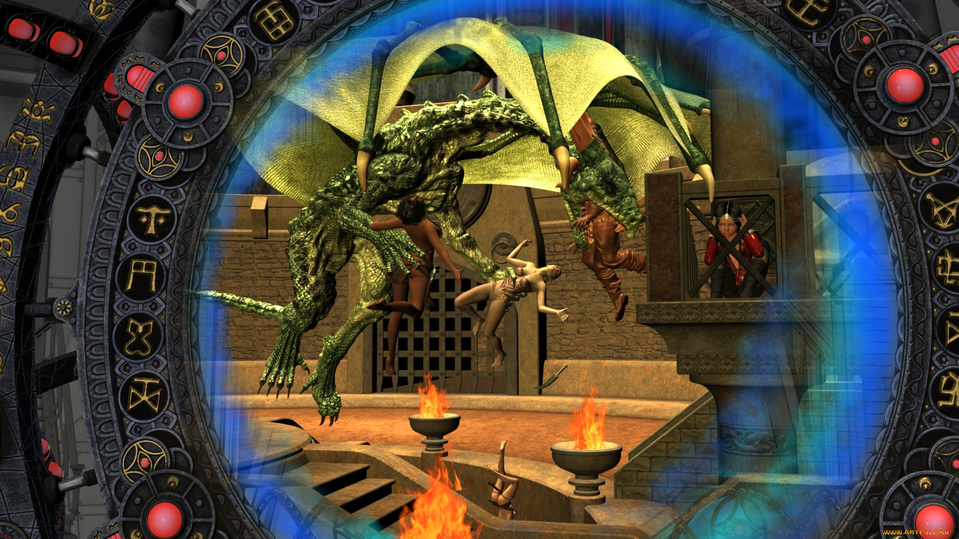 3д, графика, фантазия, , fantasy, девушка, взгляд, фон