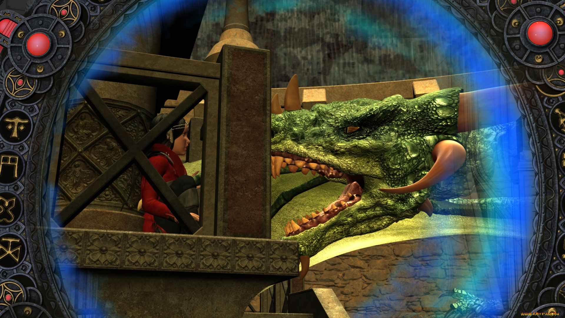 3д, графика, фантазия, , fantasy, девушка, взгляд, фон