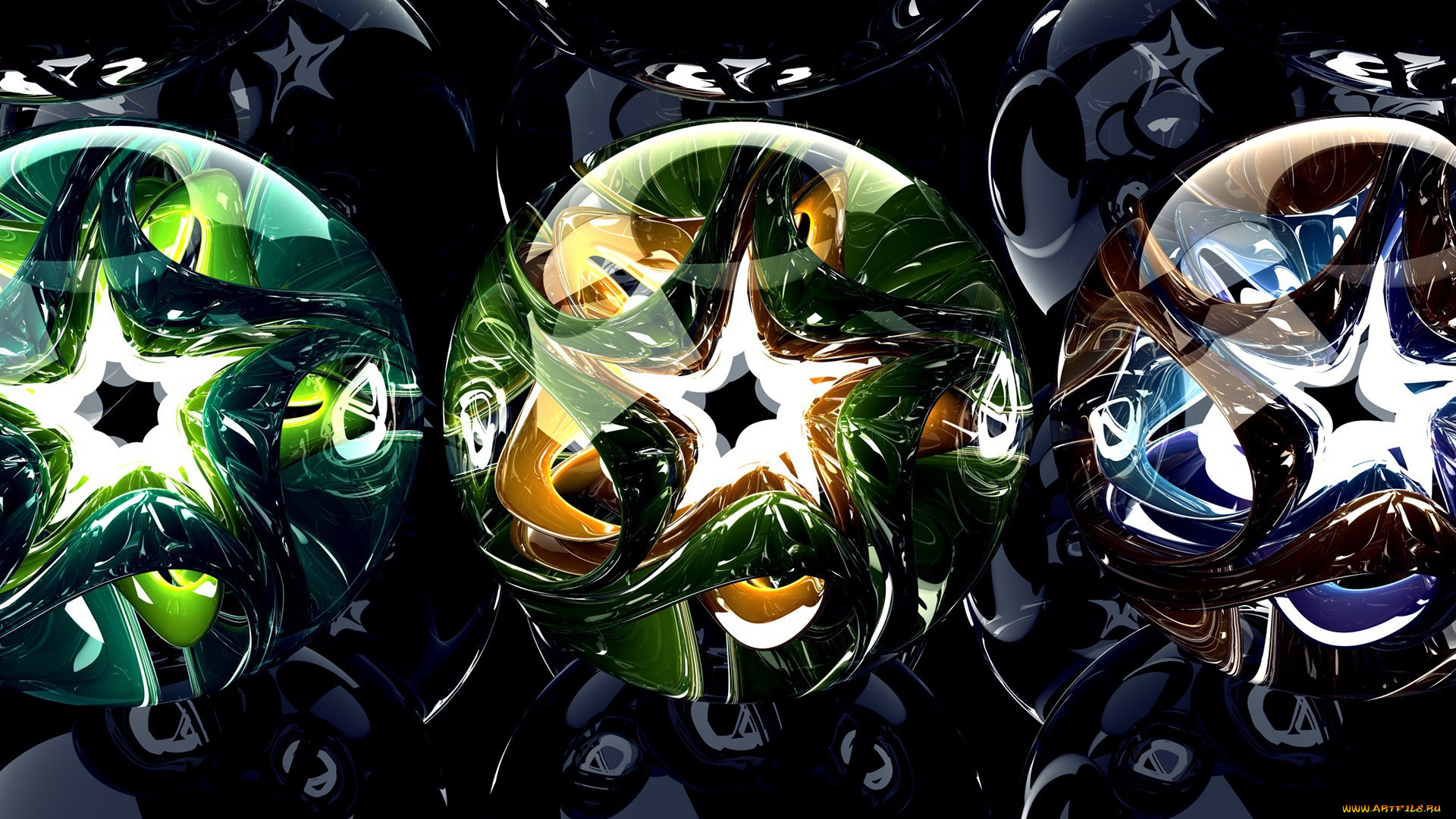 3д, графика, шары, , balls, цвета, звезды, шары