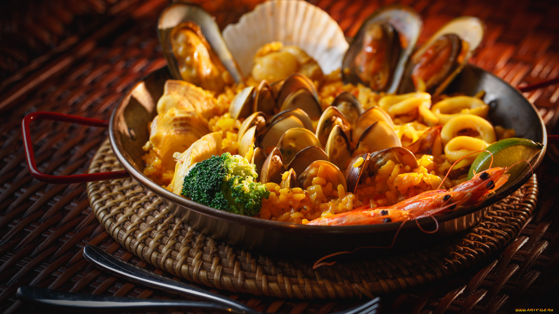 еда, рыбные, блюда, , с, морепродуктами, снедь