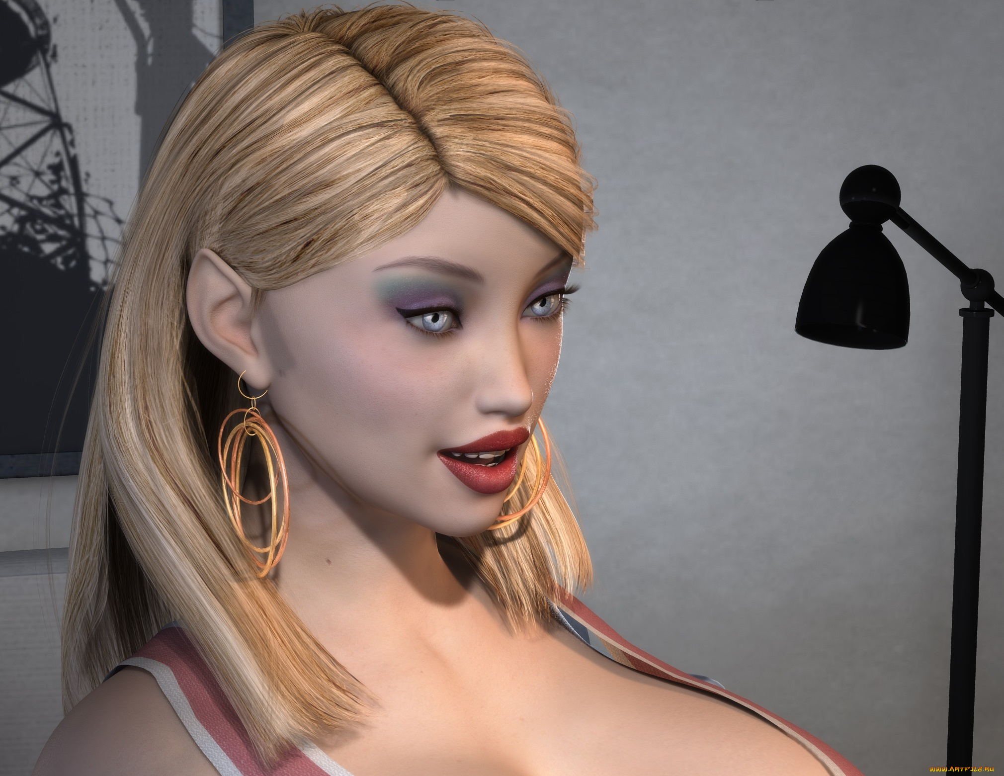 3д, графика, портрет, , portraits, девушка, взгляд, фон