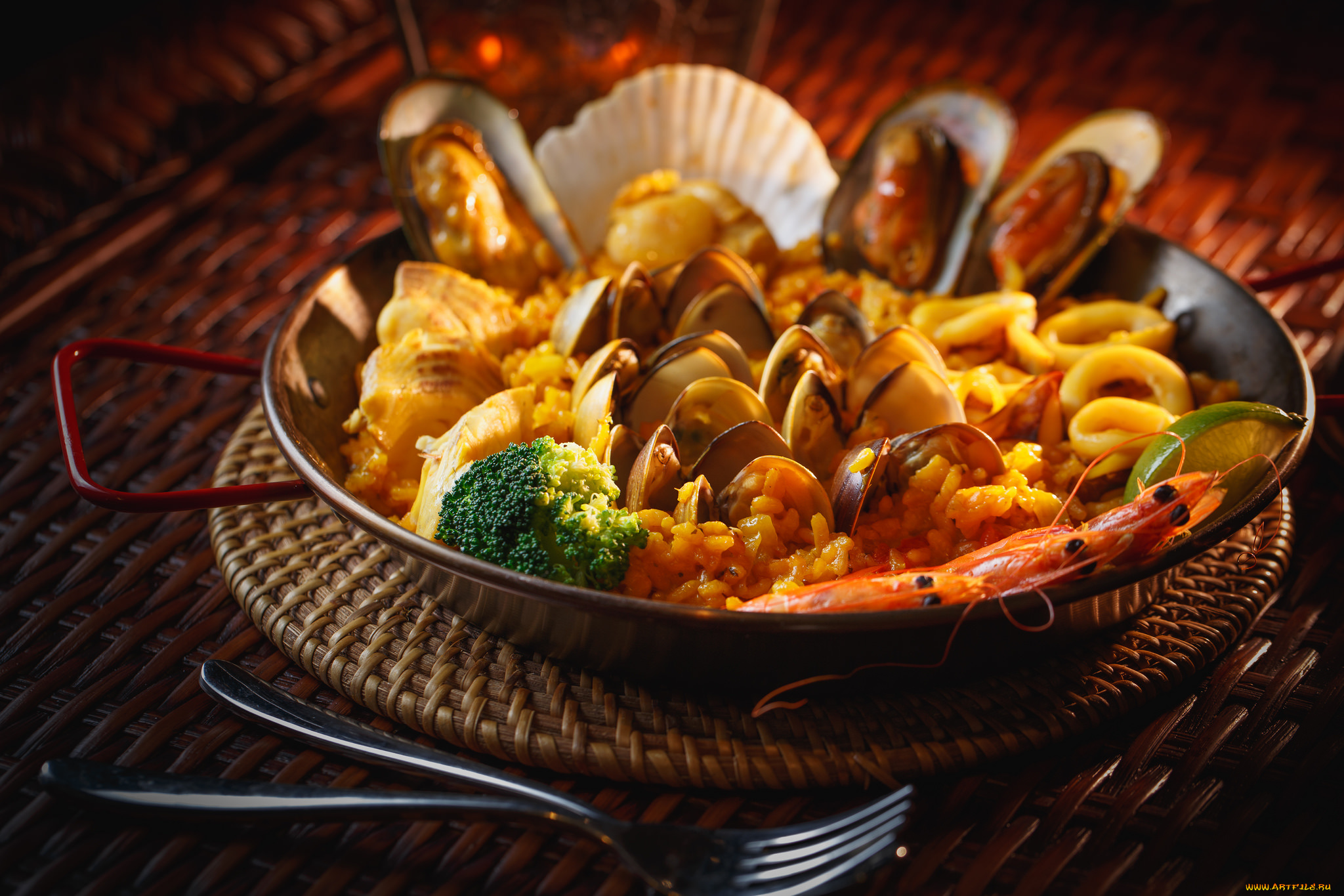 еда, рыбные, блюда, , с, морепродуктами, снедь