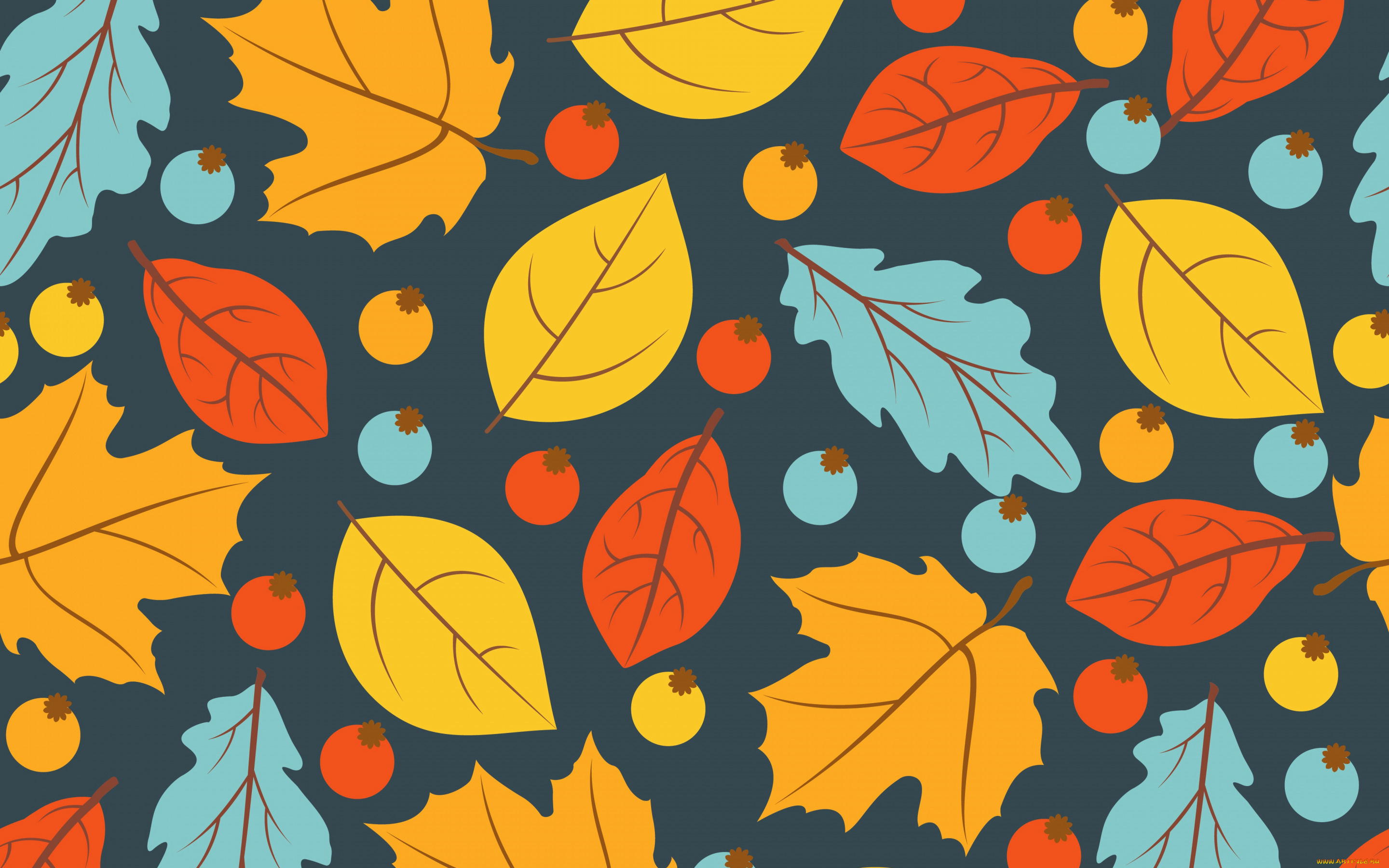 векторная, графика, природа, , nature, осень, листья, фон, colorful, background, autumn, pattern, leaves, осенние, seamless
