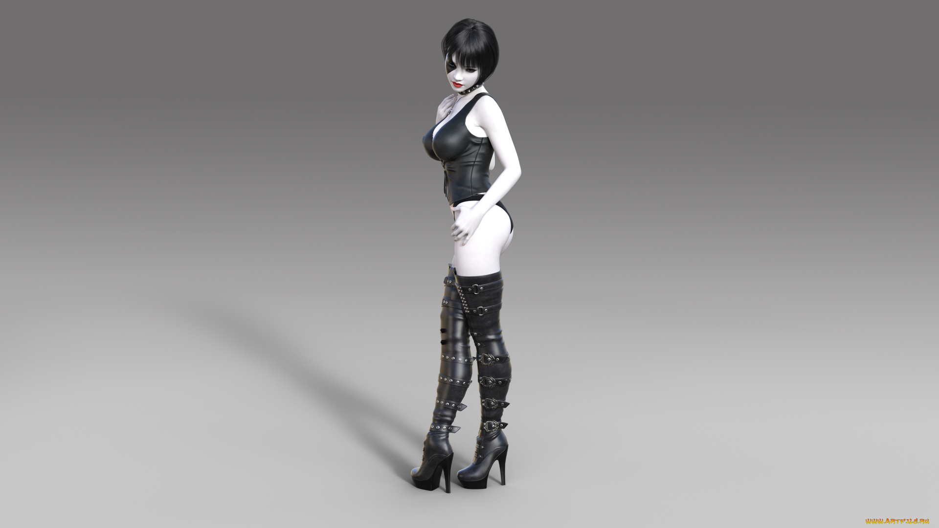 3д, графика, фантазия, , fantasy, ботфорты, корсет, фон, девушка