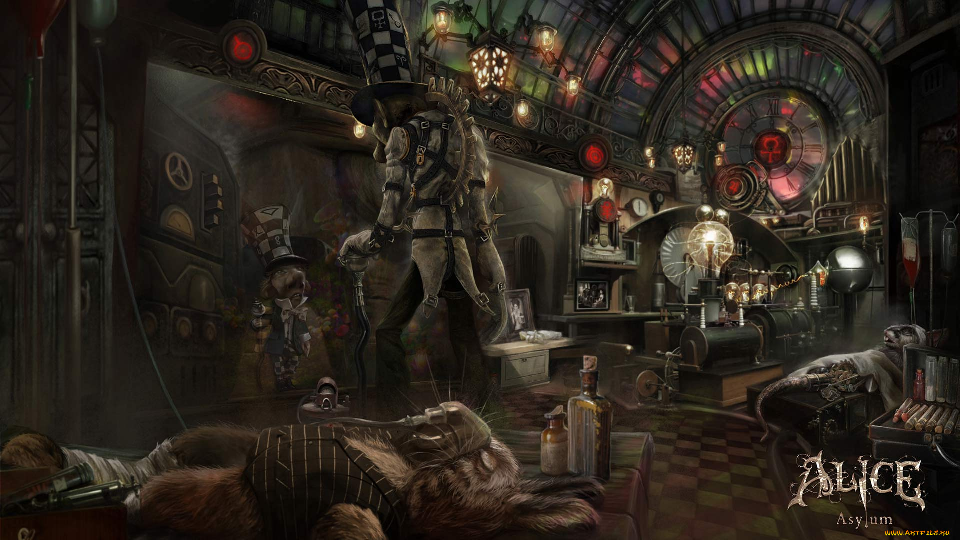 видео, игры, alice, цилиндр, фон, обстановка, человек, комната