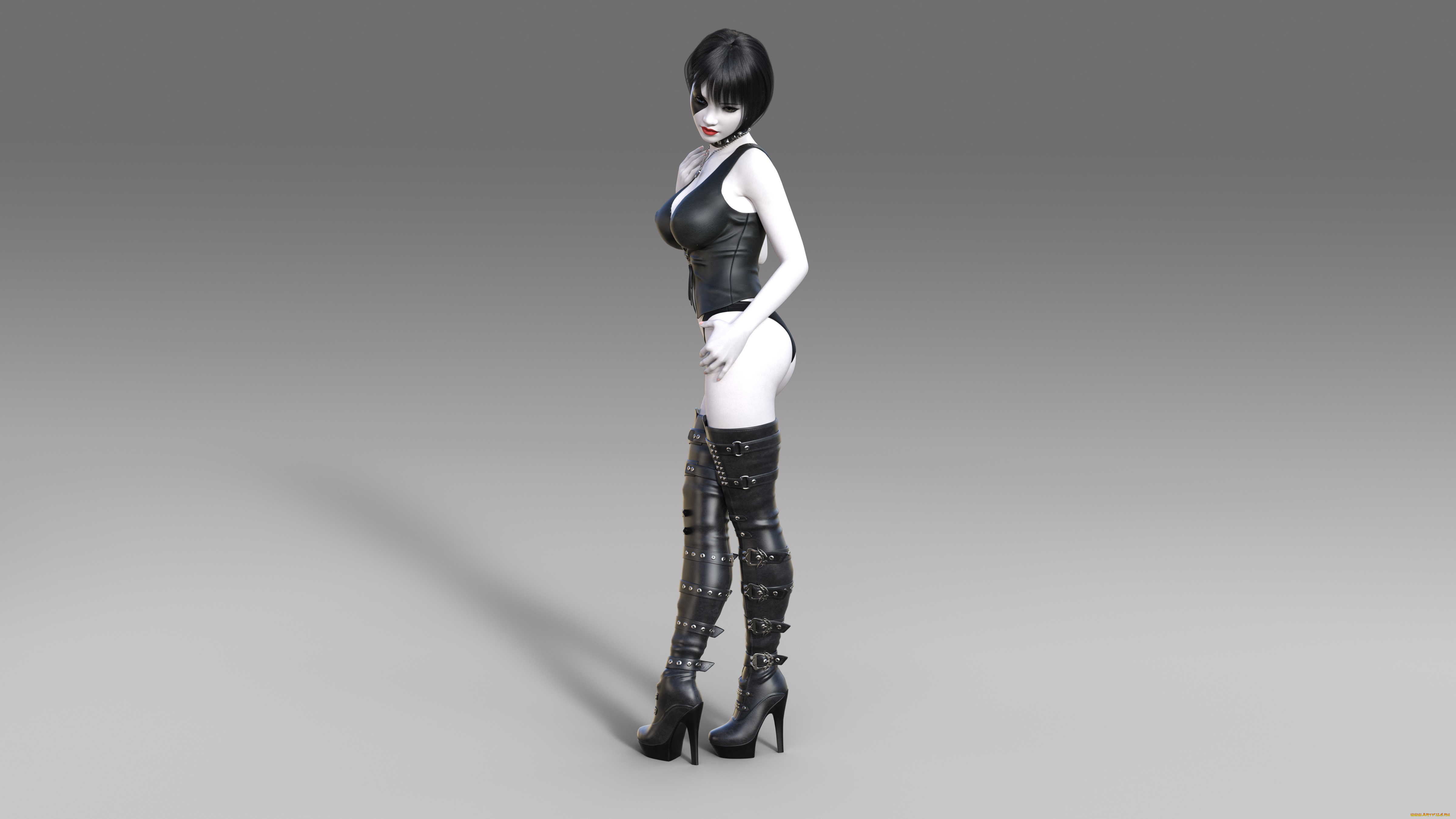 3д, графика, фантазия, , fantasy, ботфорты, корсет, фон, девушка