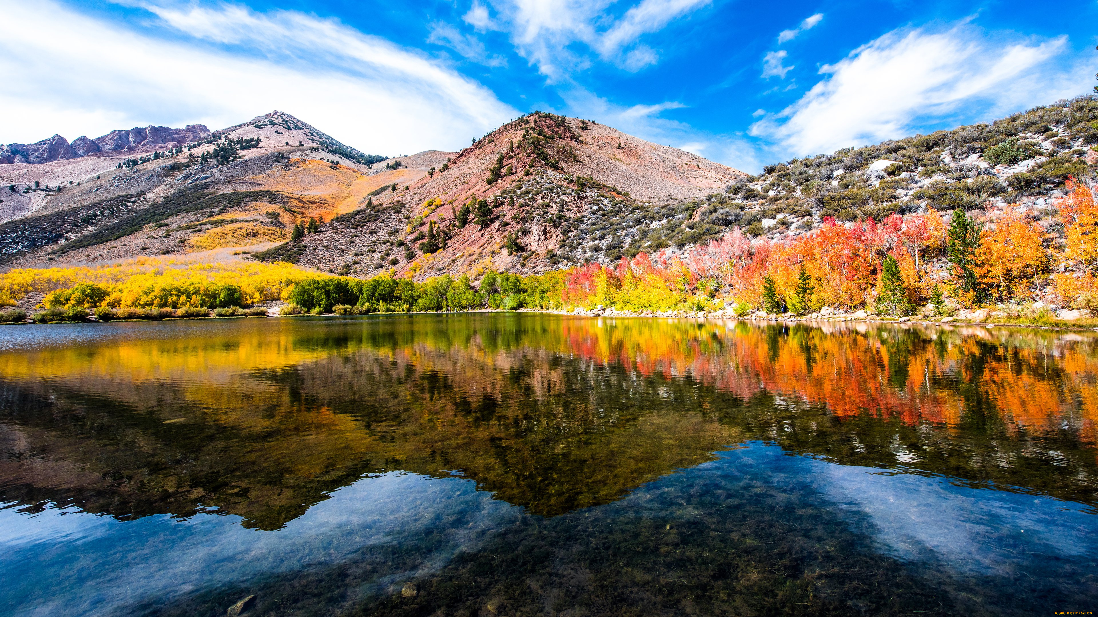 природа, реки, озера, осенняя, калифорния