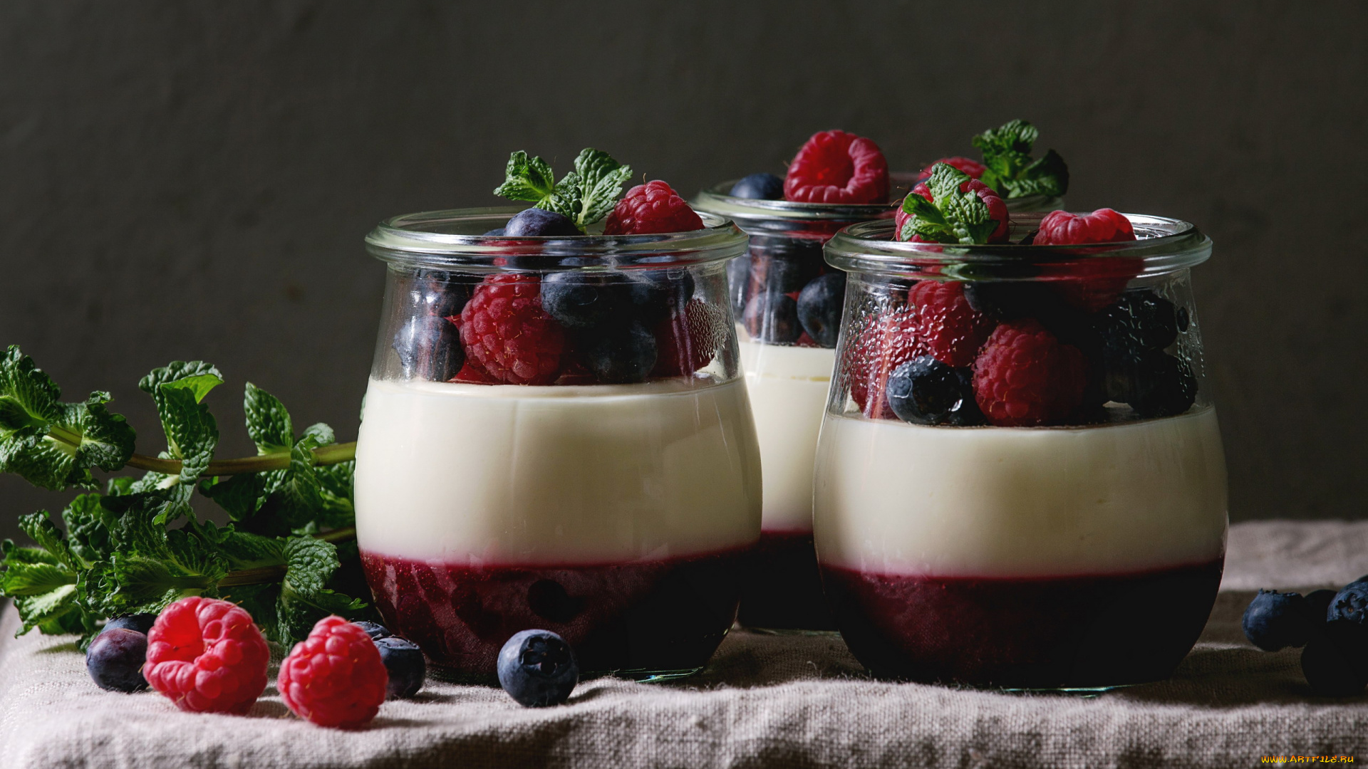 еда, мороженое, , десерты, мята, десерт, желе, малина