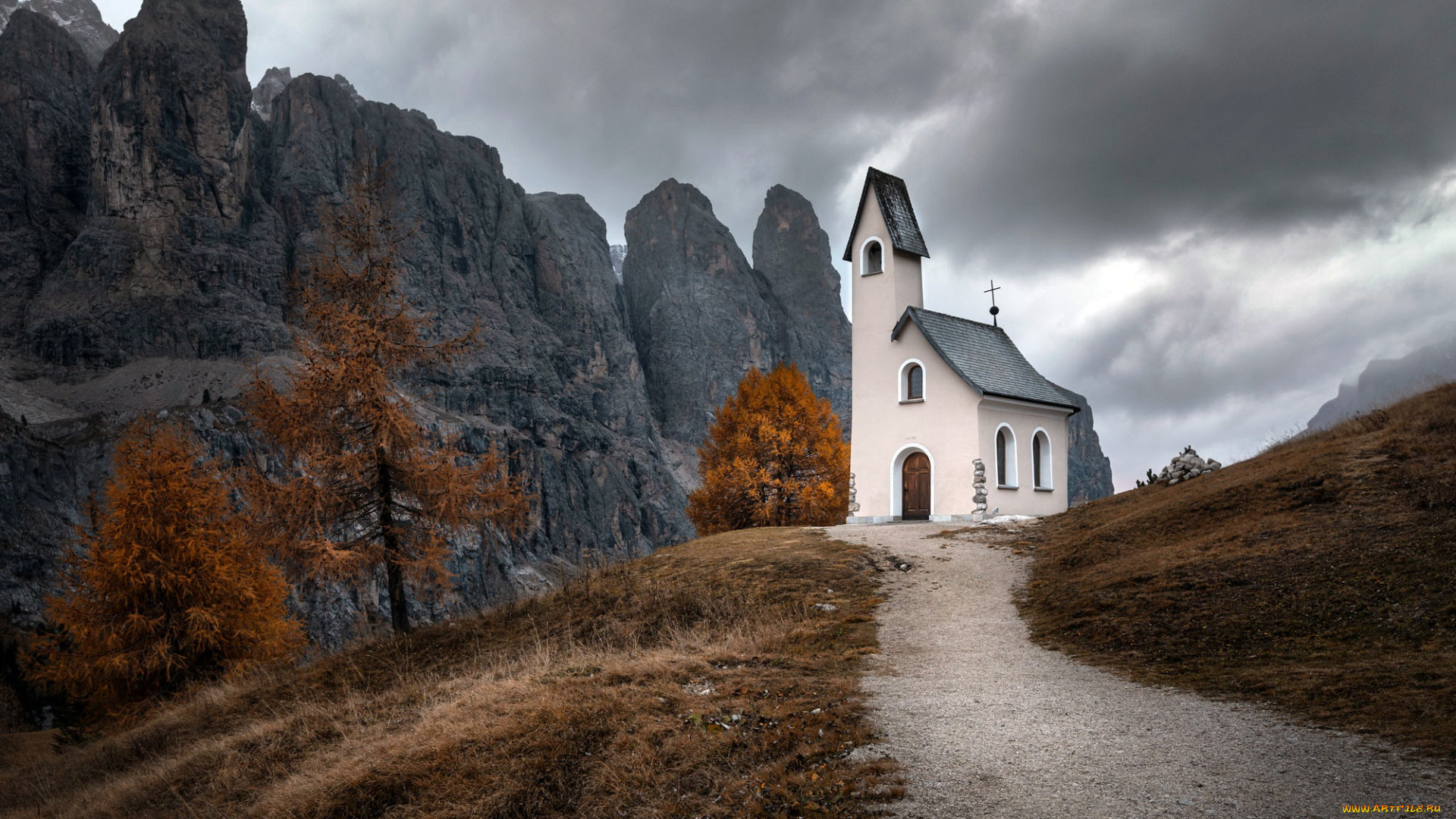 города, -, православные, церкви, , монастыри, церковь, здание, доломитовые, альпы, на, открытом, воздухе, осень