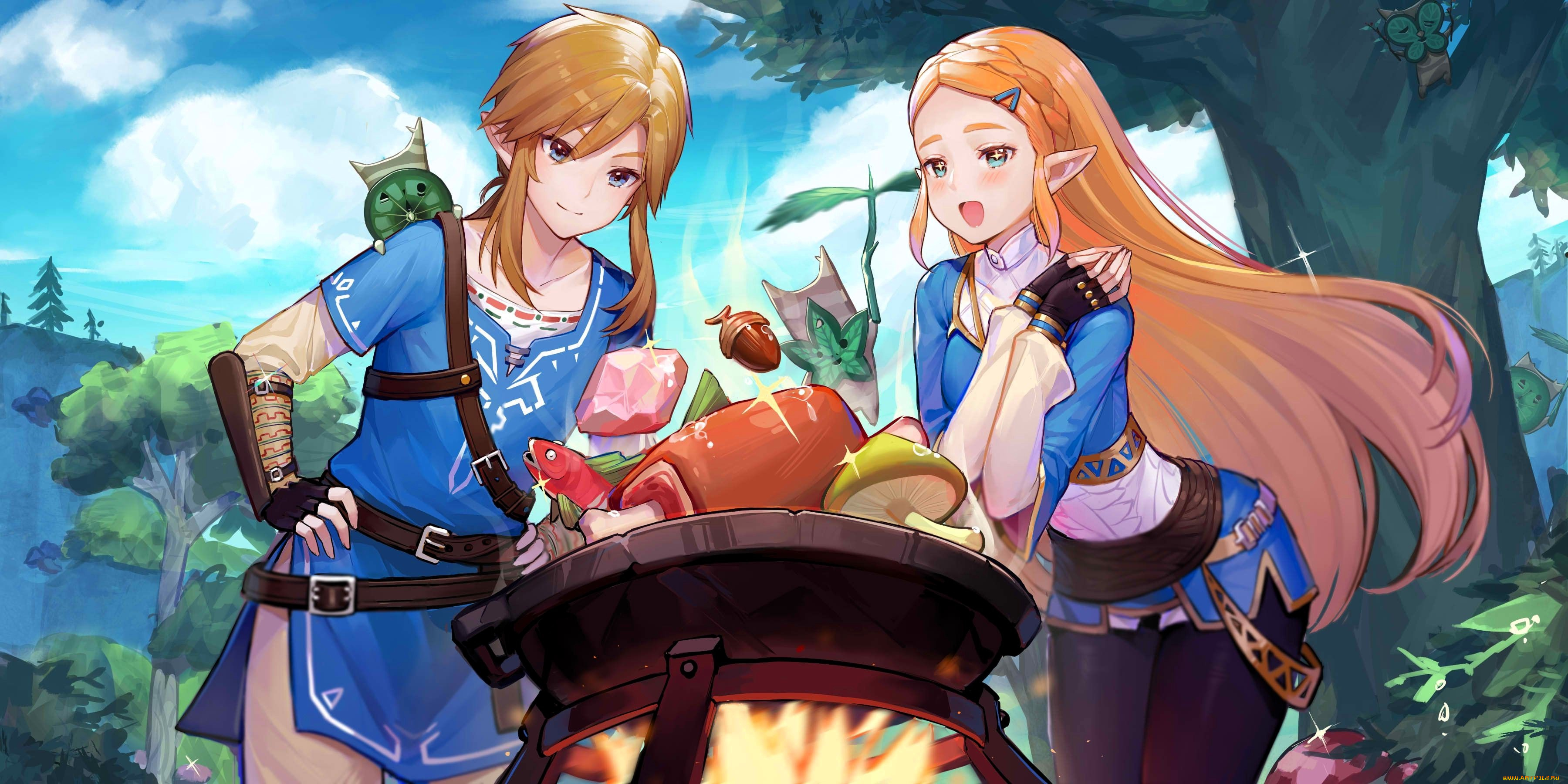 видео, игры, the, legend, of, zelda, эльфы, котел, еда