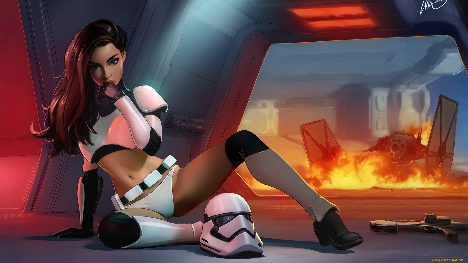 рисованное, комиксы, девушка