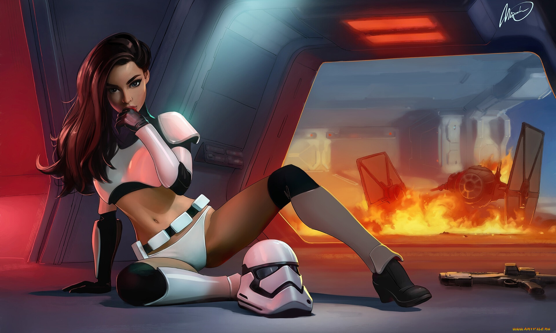 рисованное, комиксы, девушка