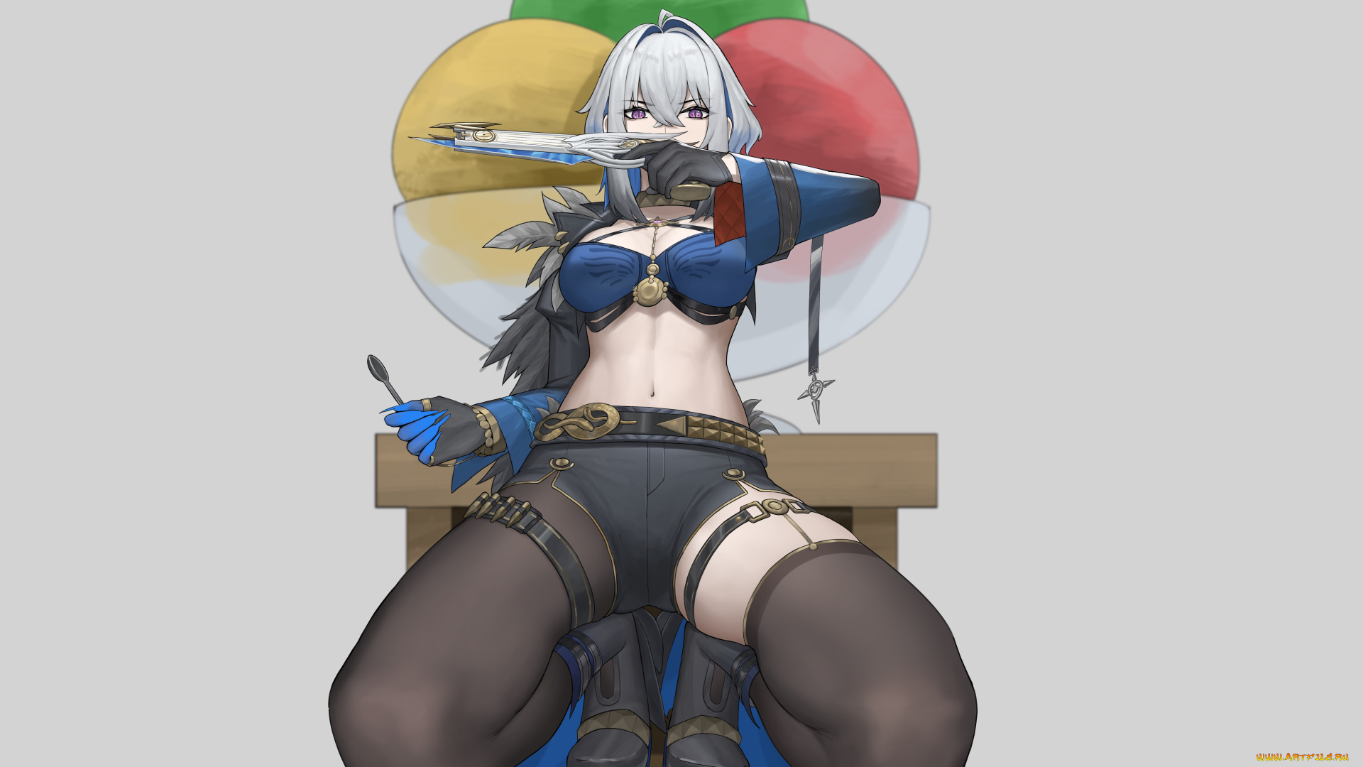 аниме, wuthering, waves, девушка