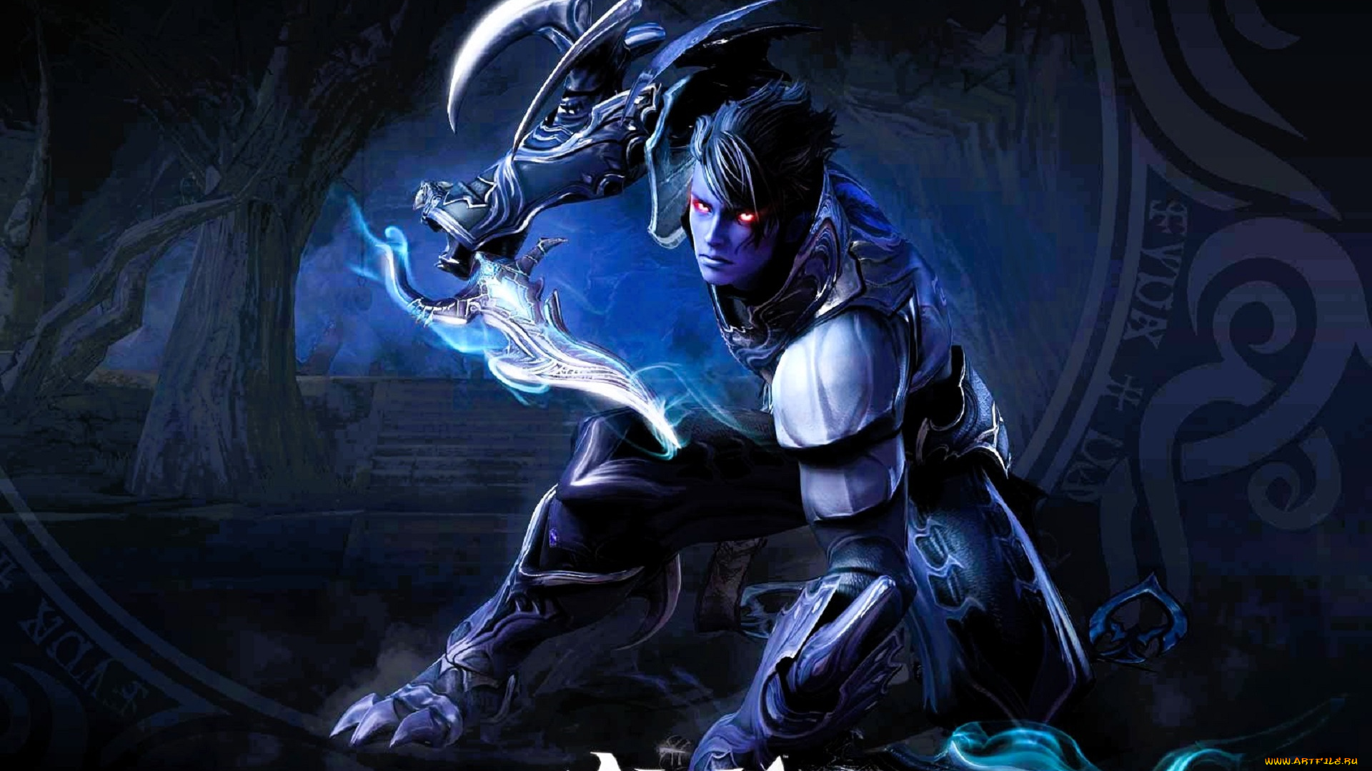 видео, игры, aion, , the, tower, of, eternity, парень, латы, оружие, магия