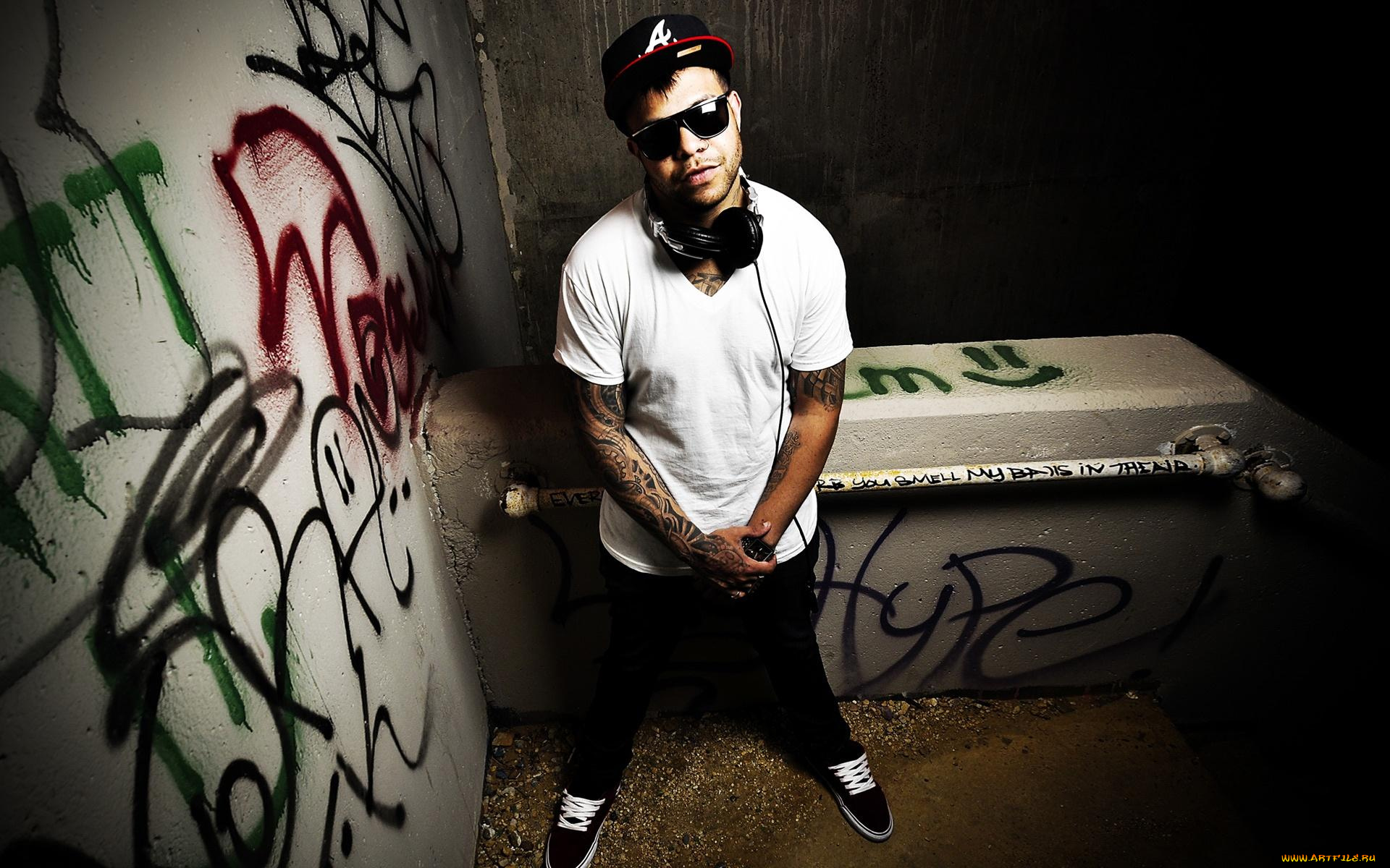 dj, kid, cedek, музыка, другое, стены, граффити, наушники, кепка