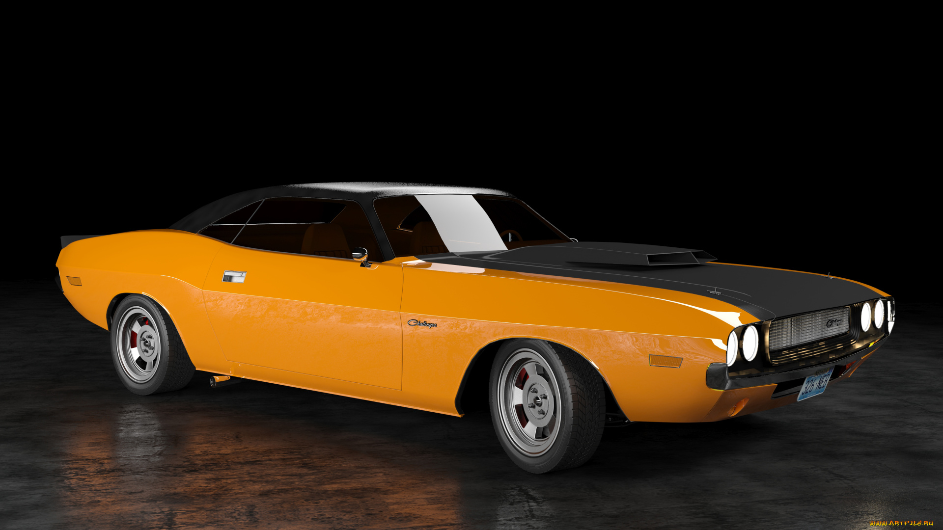 автомобили, 3д, challenger, rear, dodge