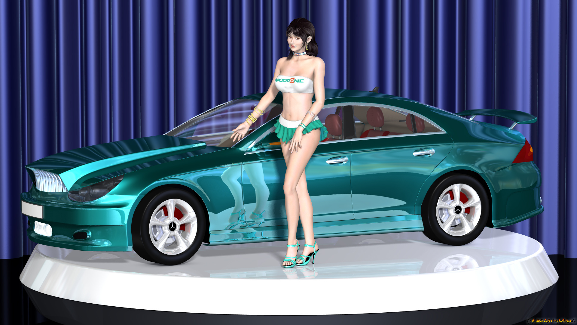 автомобили, 3д, девушка, автомобиль