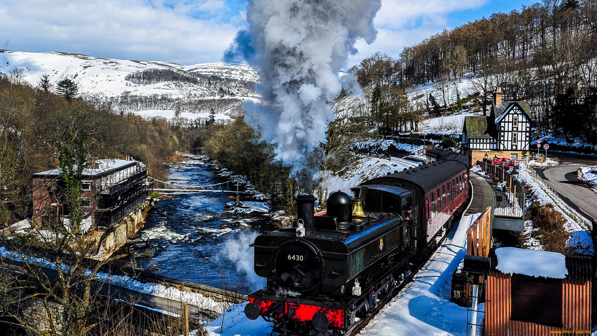 техника, паровозы, железная, дорога, рельсы, паровоз, вагоны