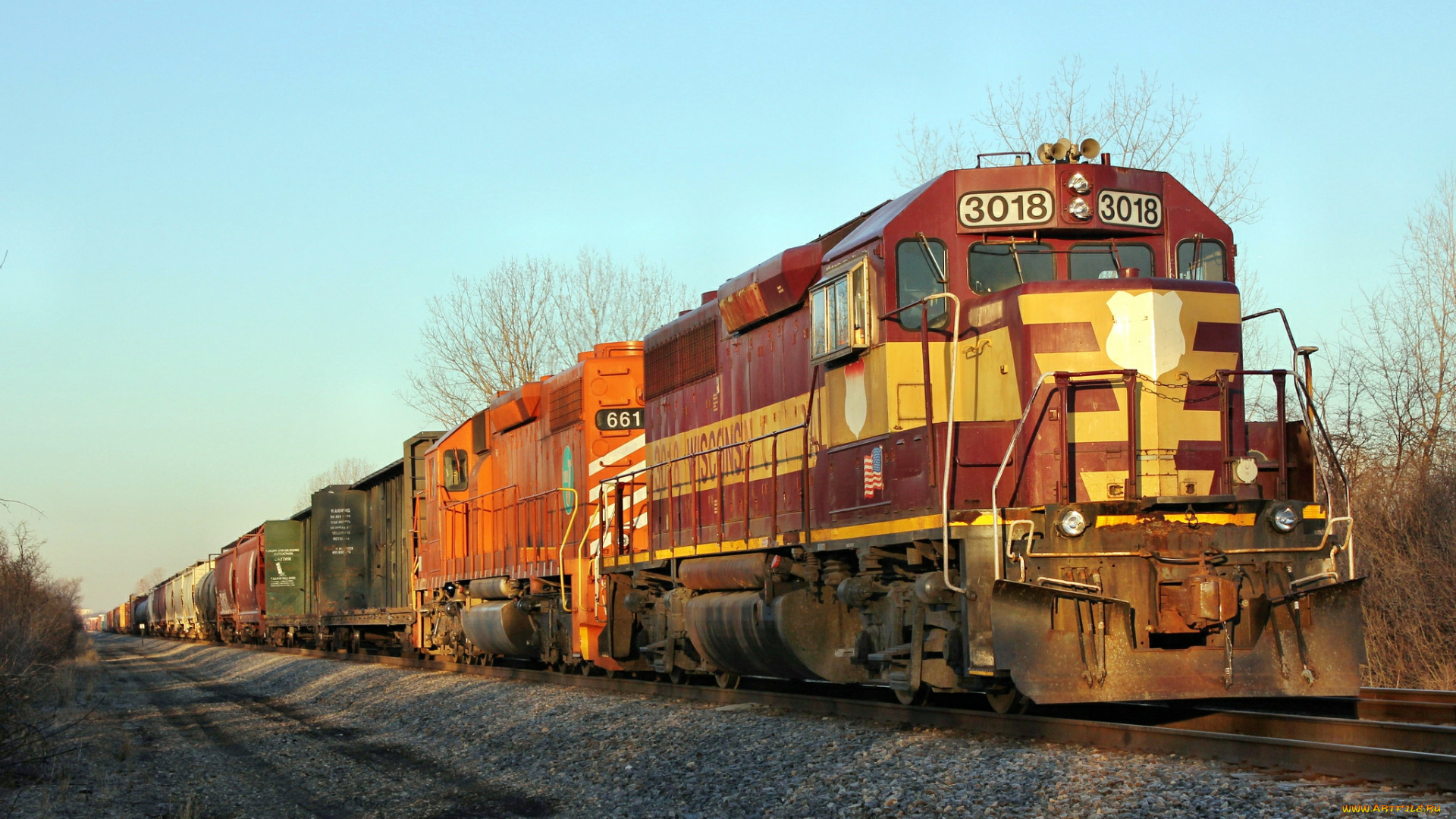 техника, поезда, железная, дорога, рельсы, локомотив, вагоны, грузовой, состав