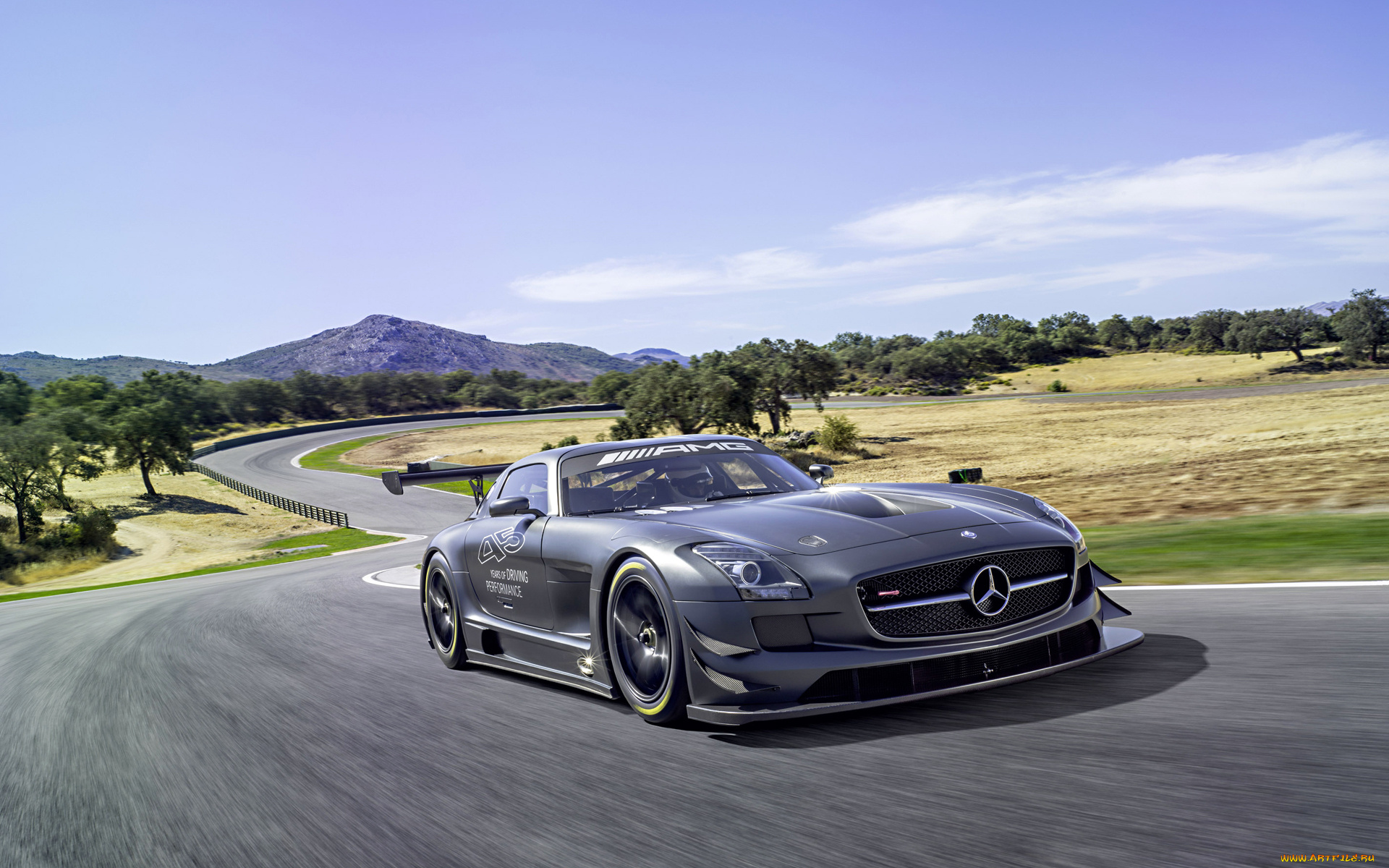 автомобили, mercedes-benz, sportcar, road, motion, sky, tuning, amg, sls, gt3