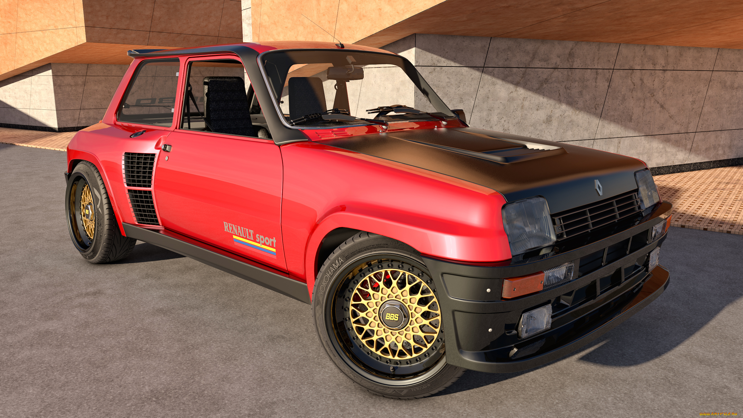 автомобили, 3д, turbo, renault, 5, 1980