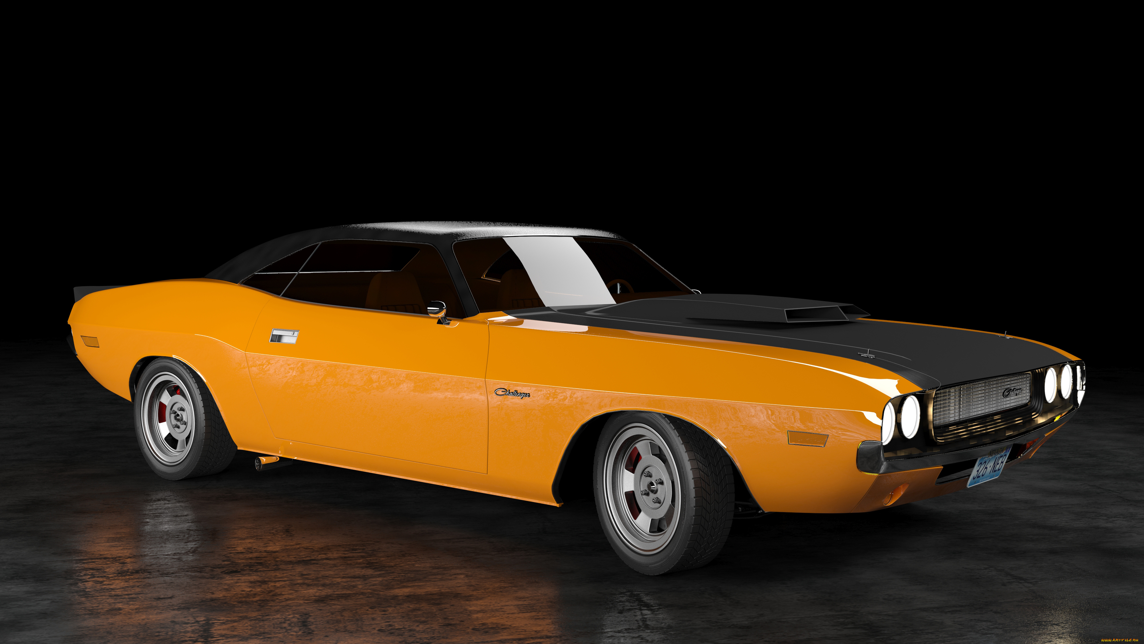 автомобили, 3д, challenger, rear, dodge