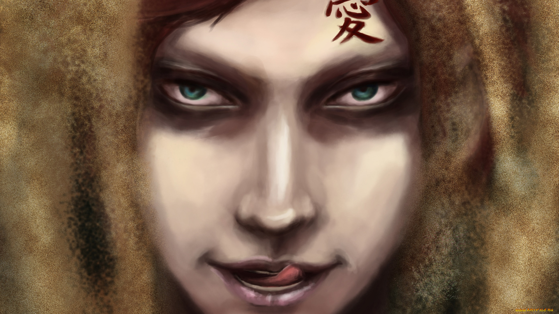 фэнтези, люди, тату, язык, взгляд, песок, гаара, парень, арт