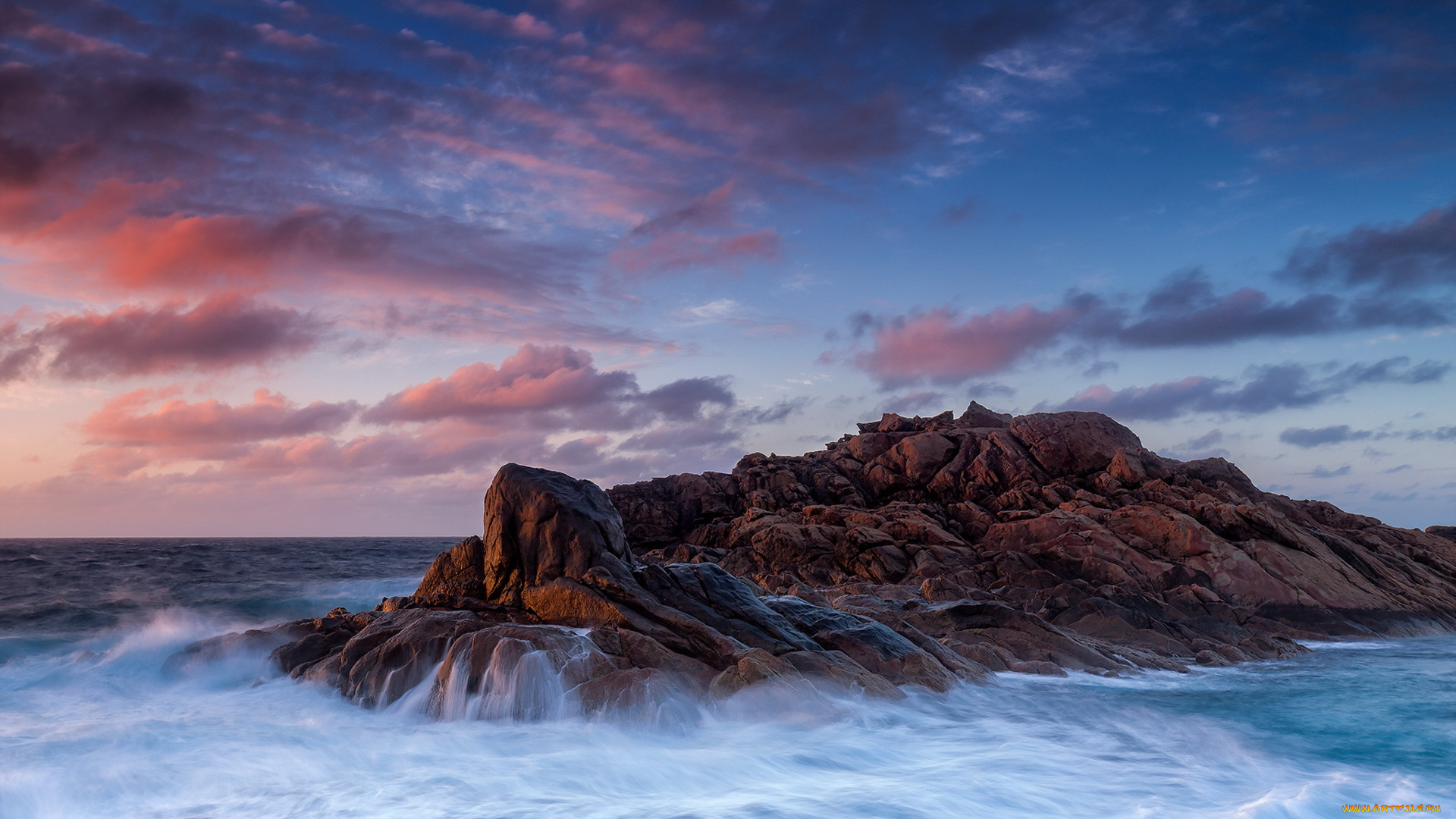 природа, побережье, закат, вода, облака, небо, гора, пейзаж, море