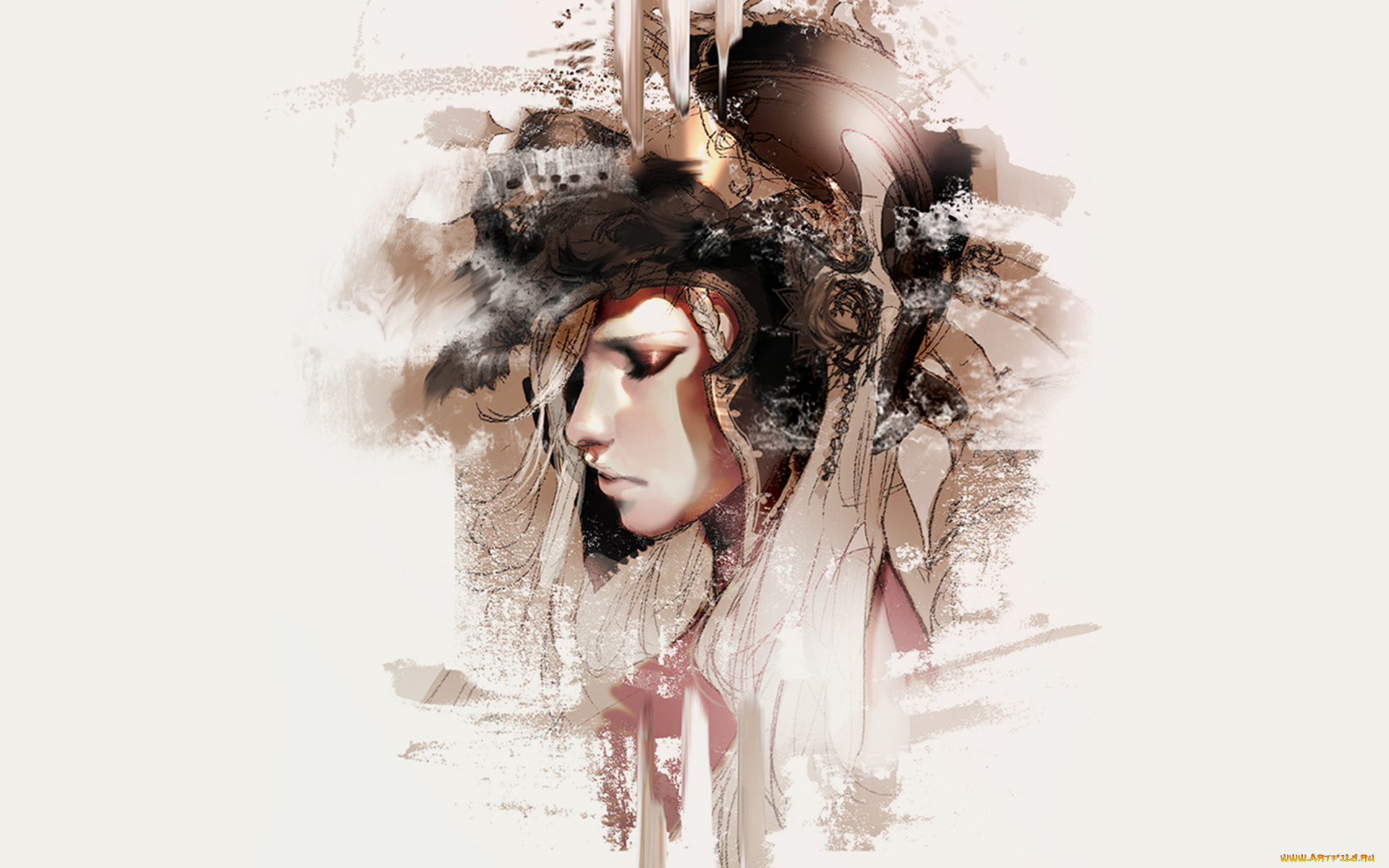 фэнтези, девушки, девушка, профиль, шлем