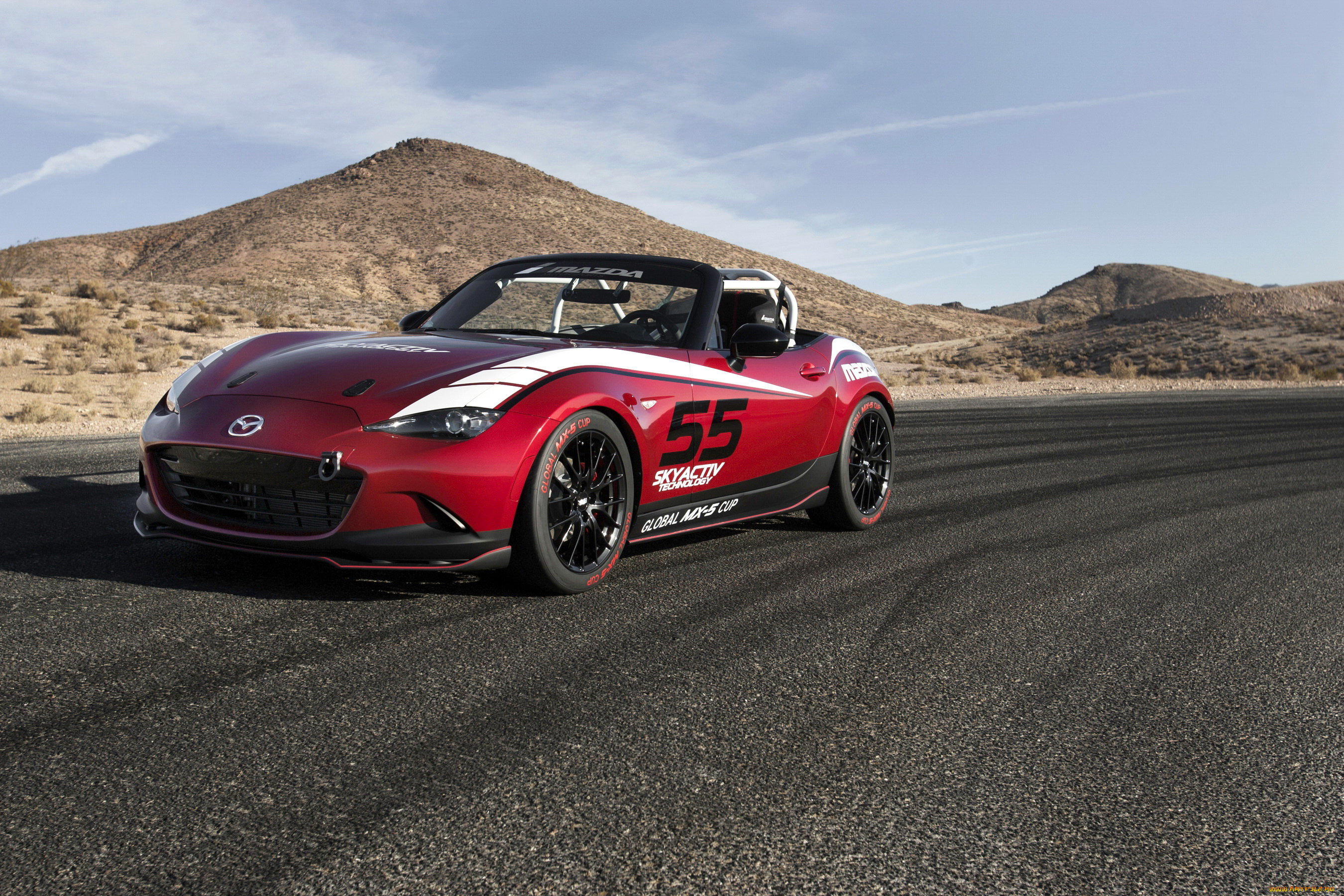 2016, mazda, mx-5, cup, racecar, автомобили, mazda, спорт, тюнинг, красная
