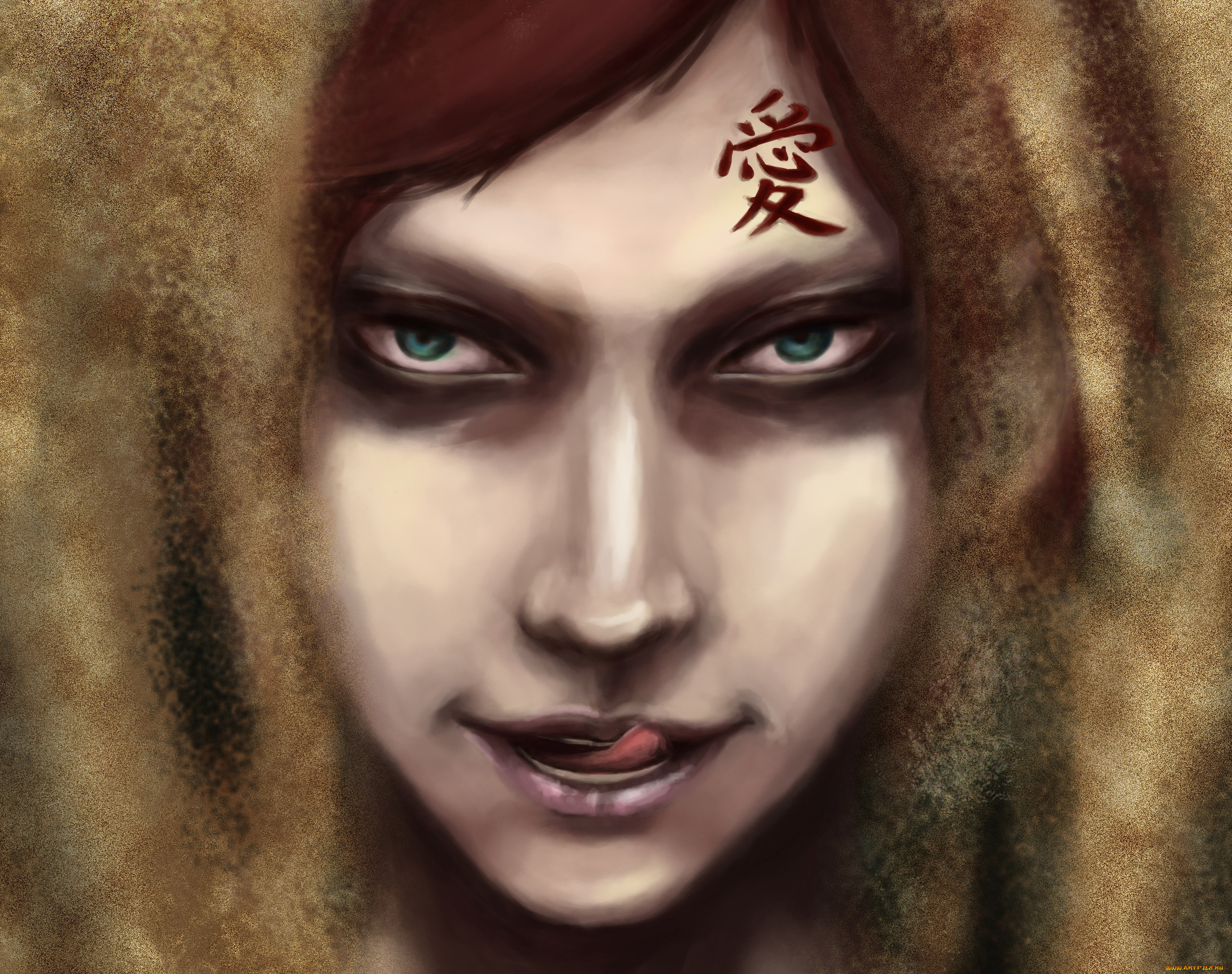 фэнтези, люди, тату, язык, взгляд, песок, гаара, парень, арт