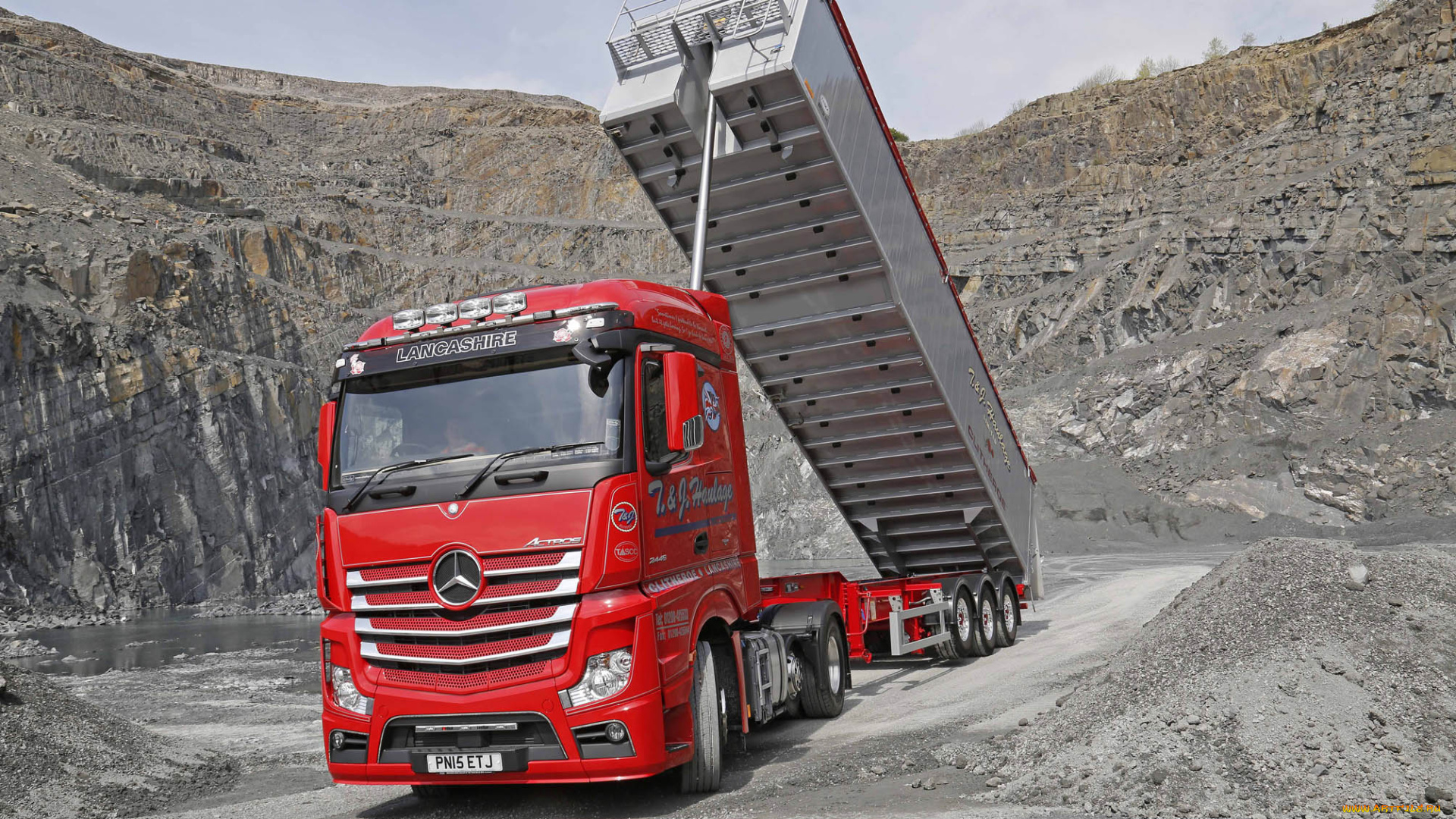 автомобили, mercedes, trucks, красный, mercedes-benz