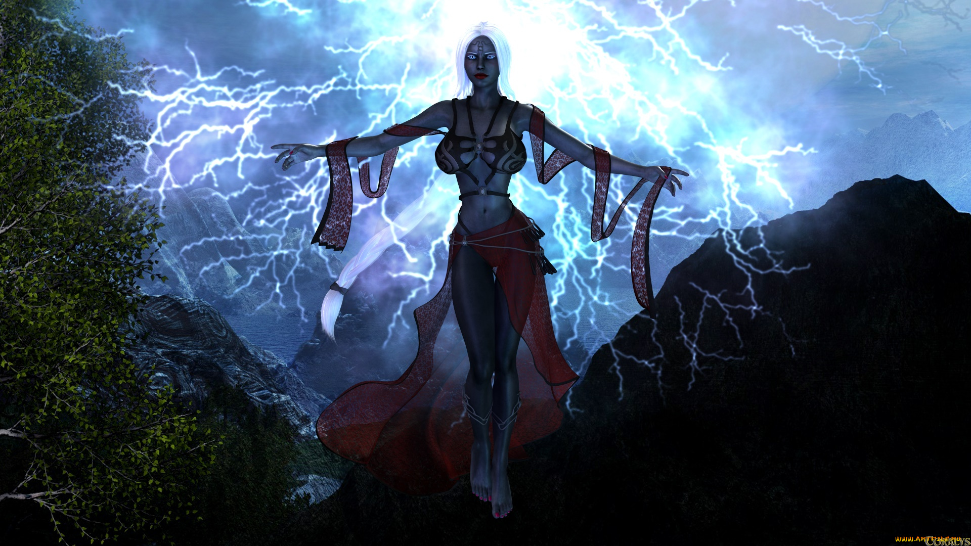 3д, графика, фантазия, , fantasy, девушка, взгляд, фон