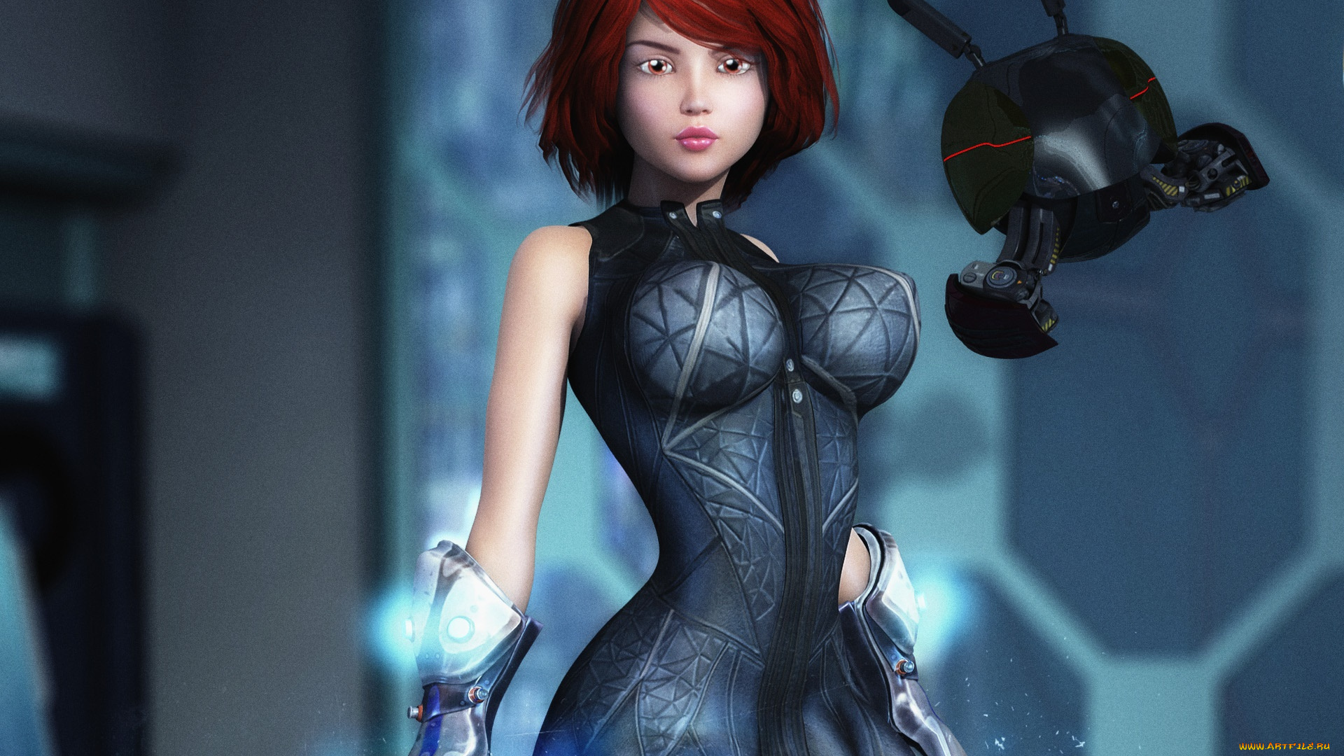 3д, графика, фантазия, , fantasy, девушка, взгляд, фон