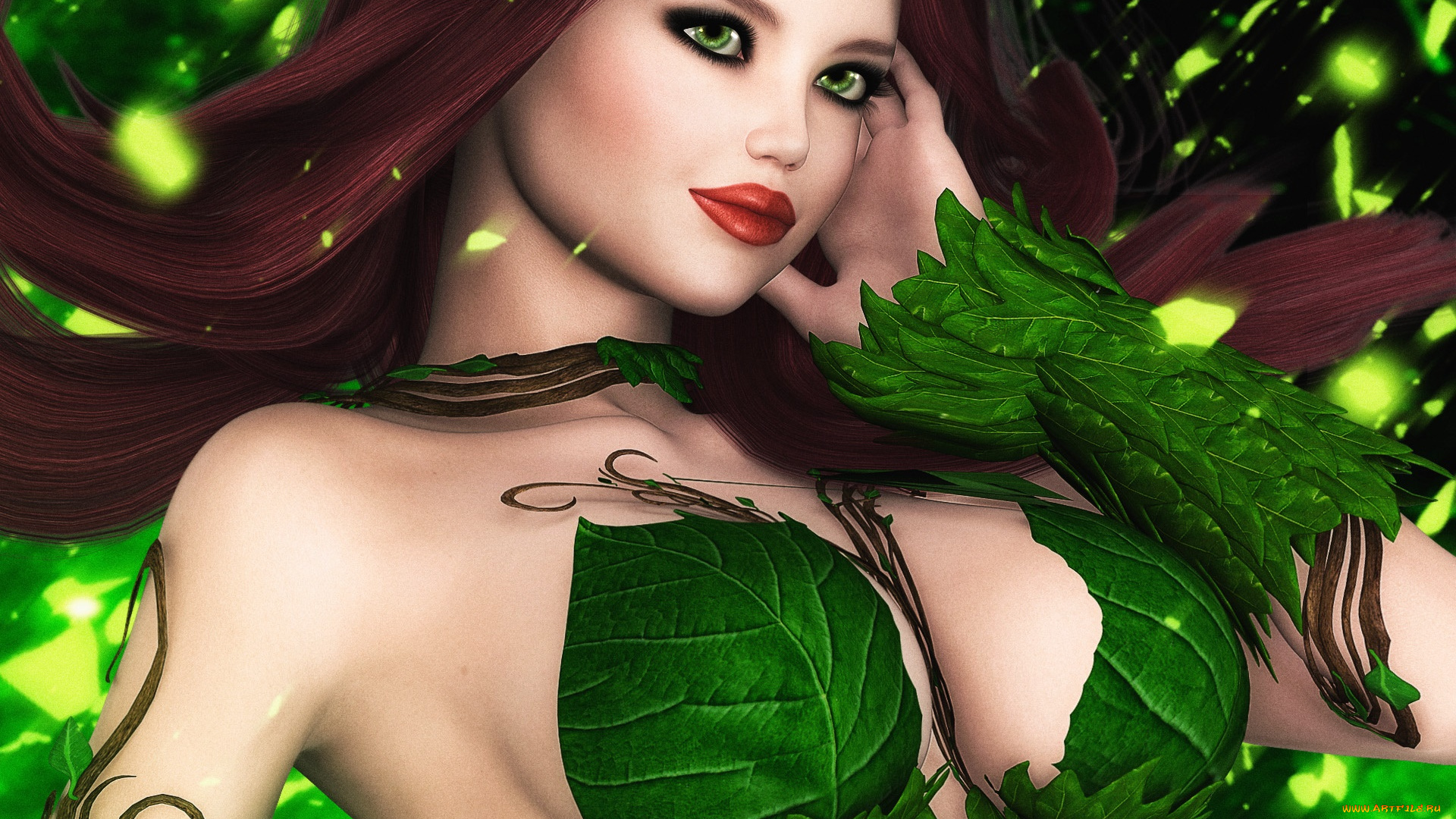 3д, графика, люди, , people, девушка, взгляд, фон