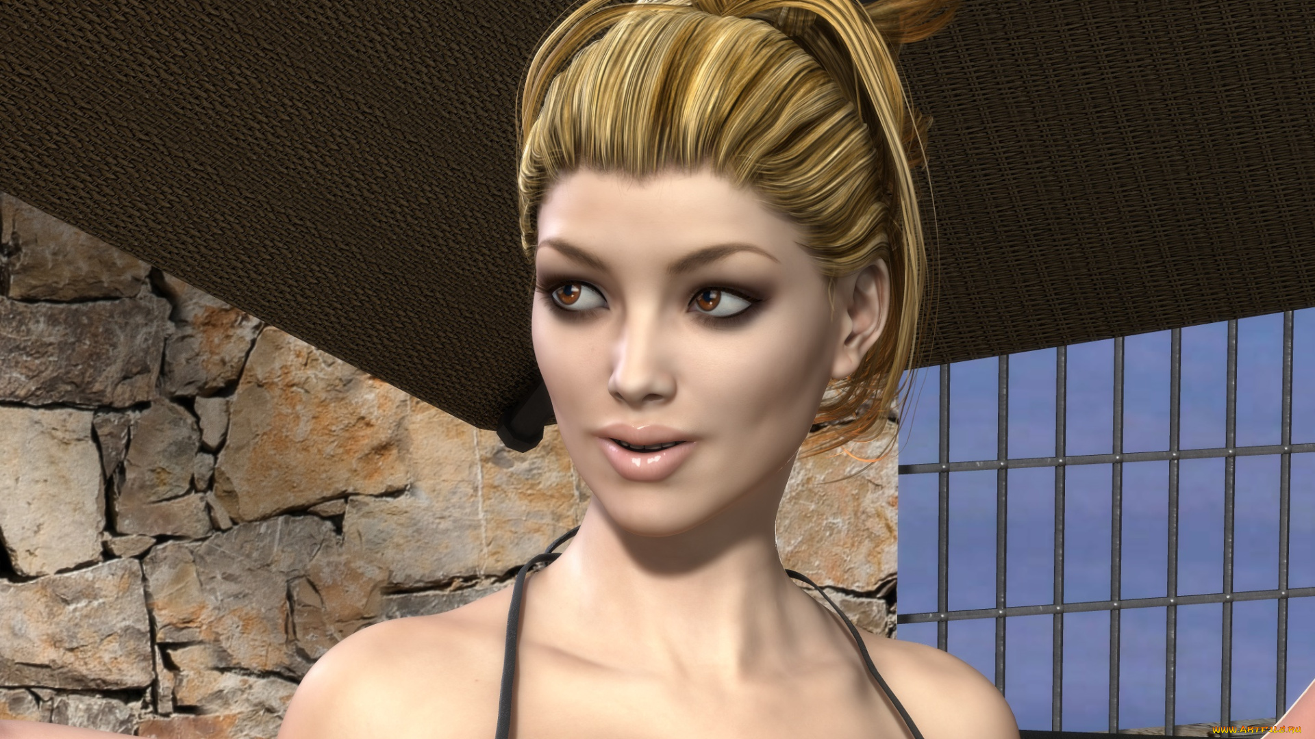 3д, графика, портрет, , portraits, девушка, взгляд, фон