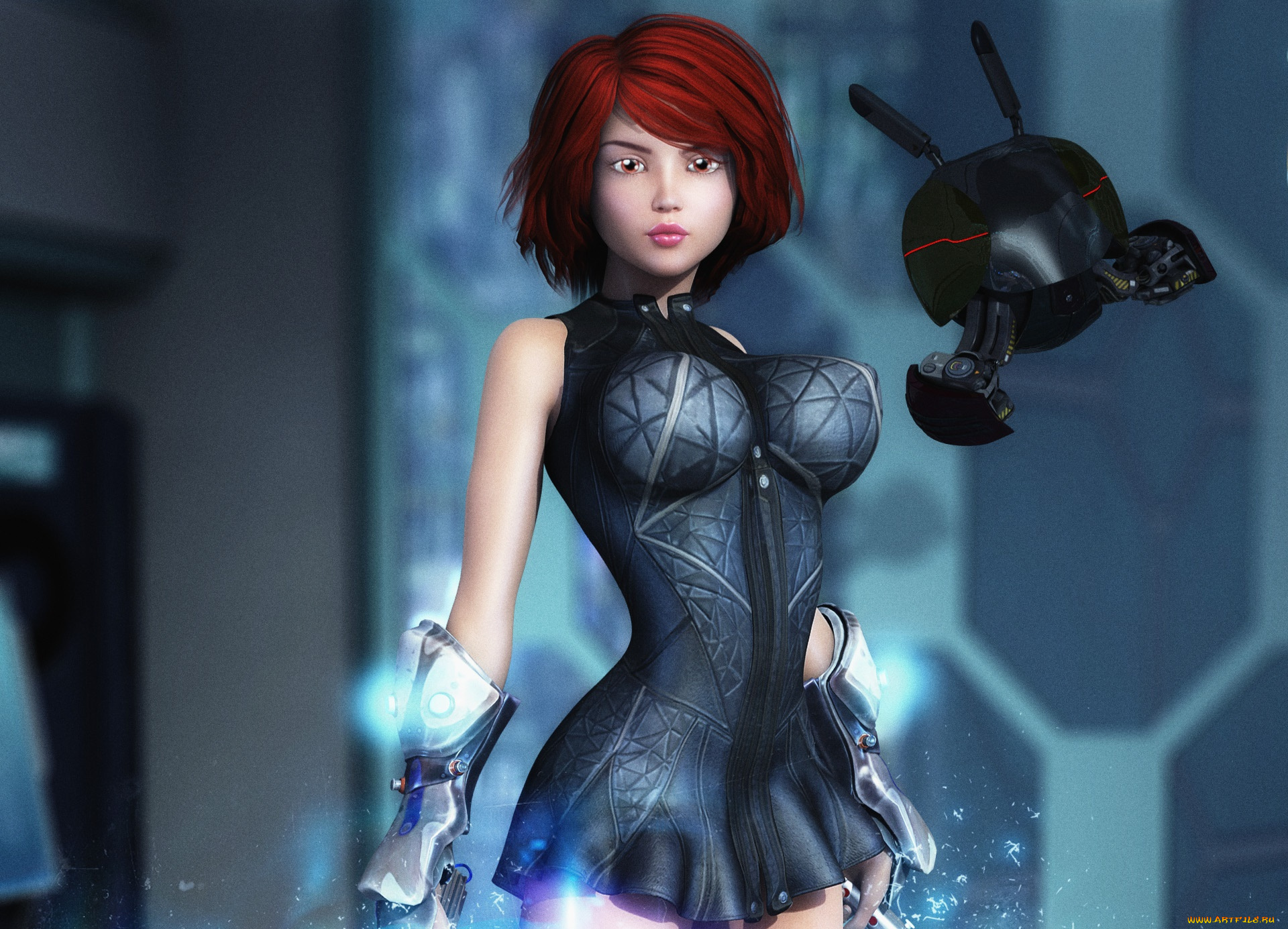 3д, графика, фантазия, , fantasy, девушка, взгляд, фон