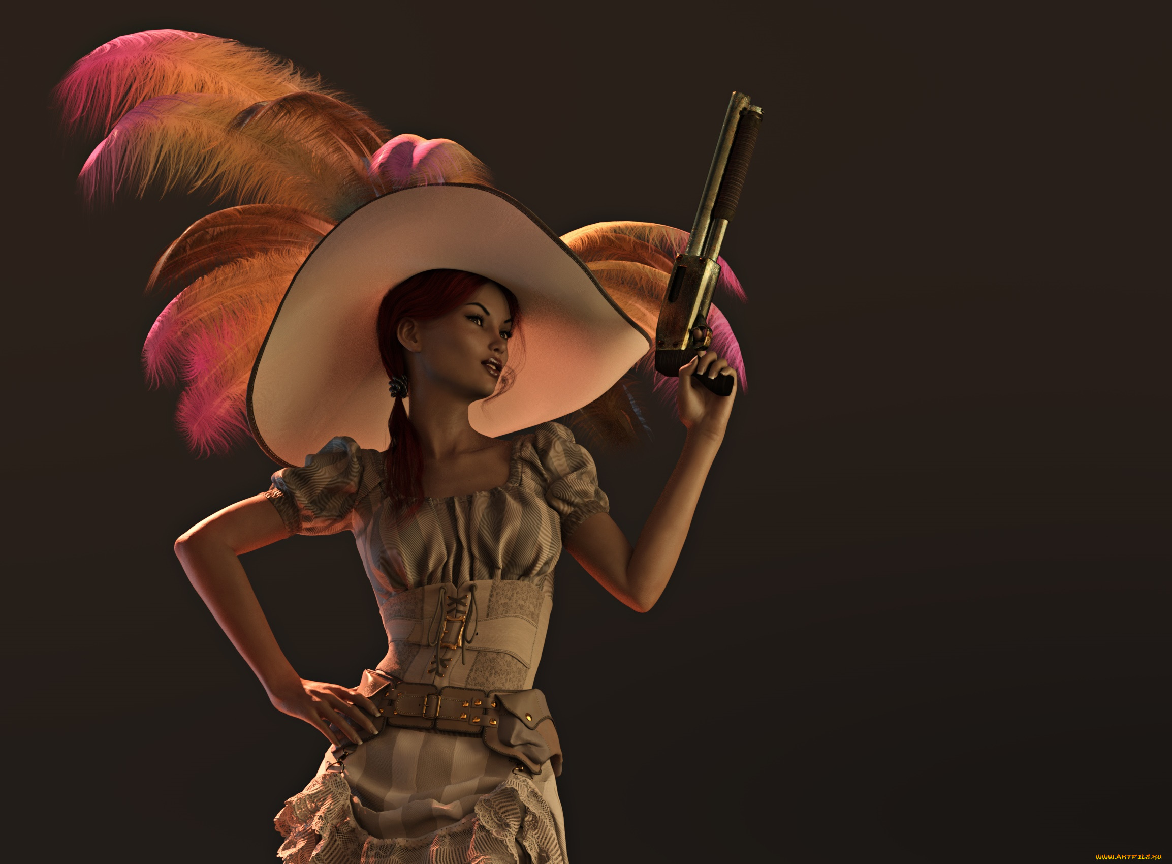 3д, графика, люди, , people, оружие, фон, взгляд, девушка