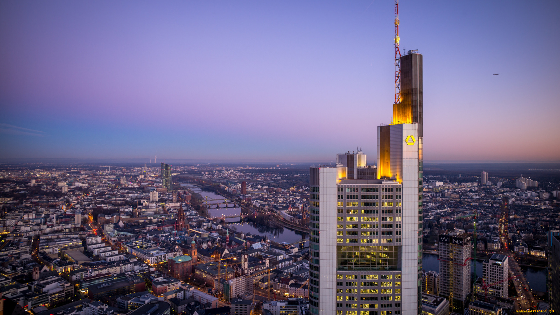 frankfurt, am, main, города, франкфурт-на-майне, , германия, небоскребы, панорама