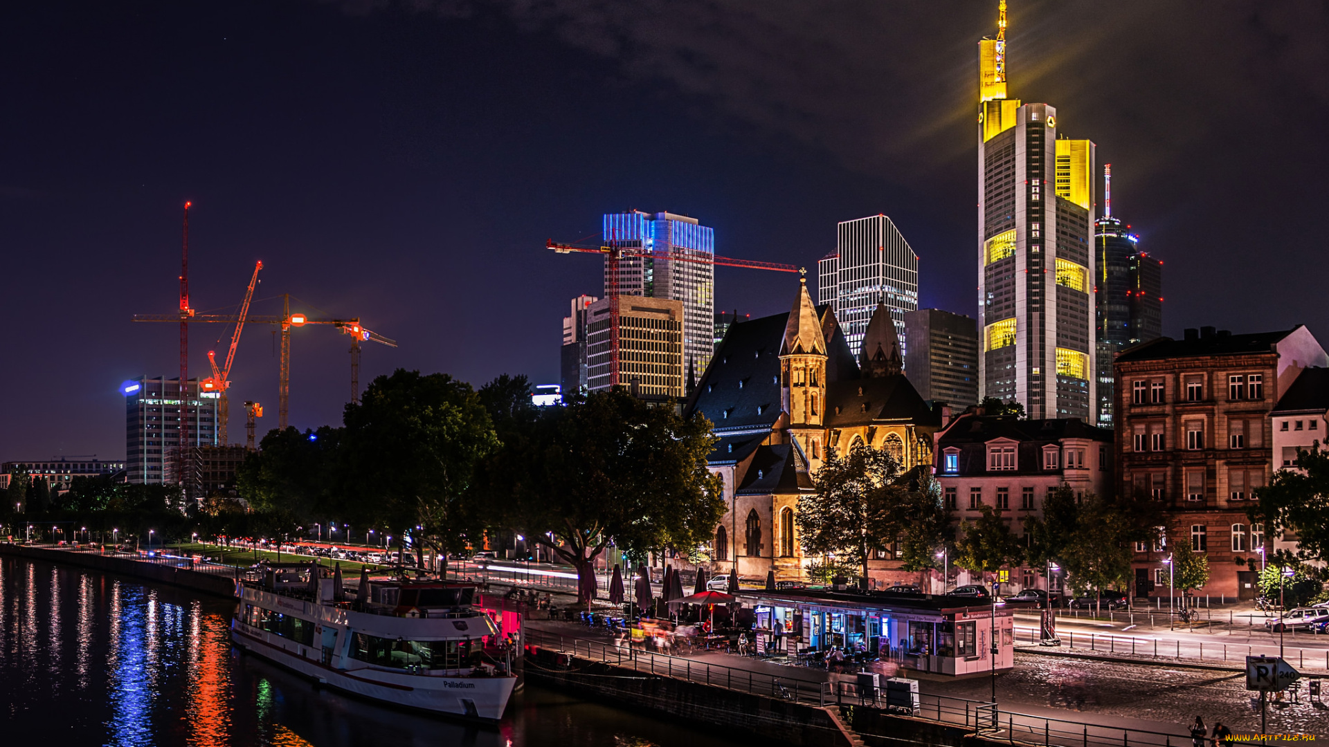 frankfurt, am, main, города, франкфурт-на-майне, , германия, небоскребы, панорама