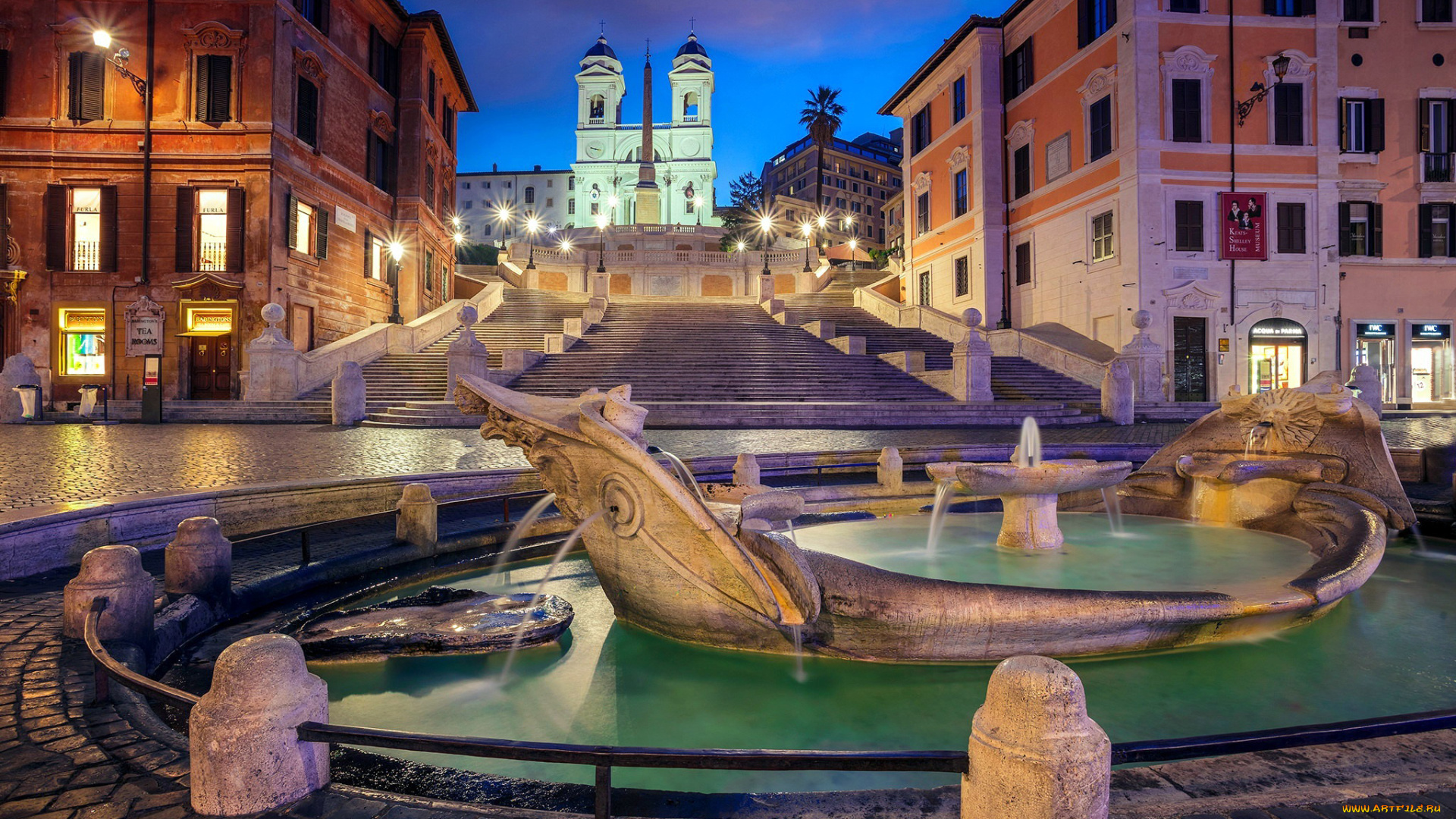 города, рим, , ватикан, , италия, фонтан