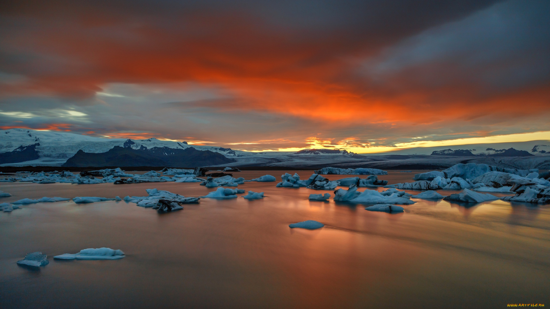 природа, восходы, закаты, auster-skaftafellssysla, iceland, jоkulsаrlоn, исландия