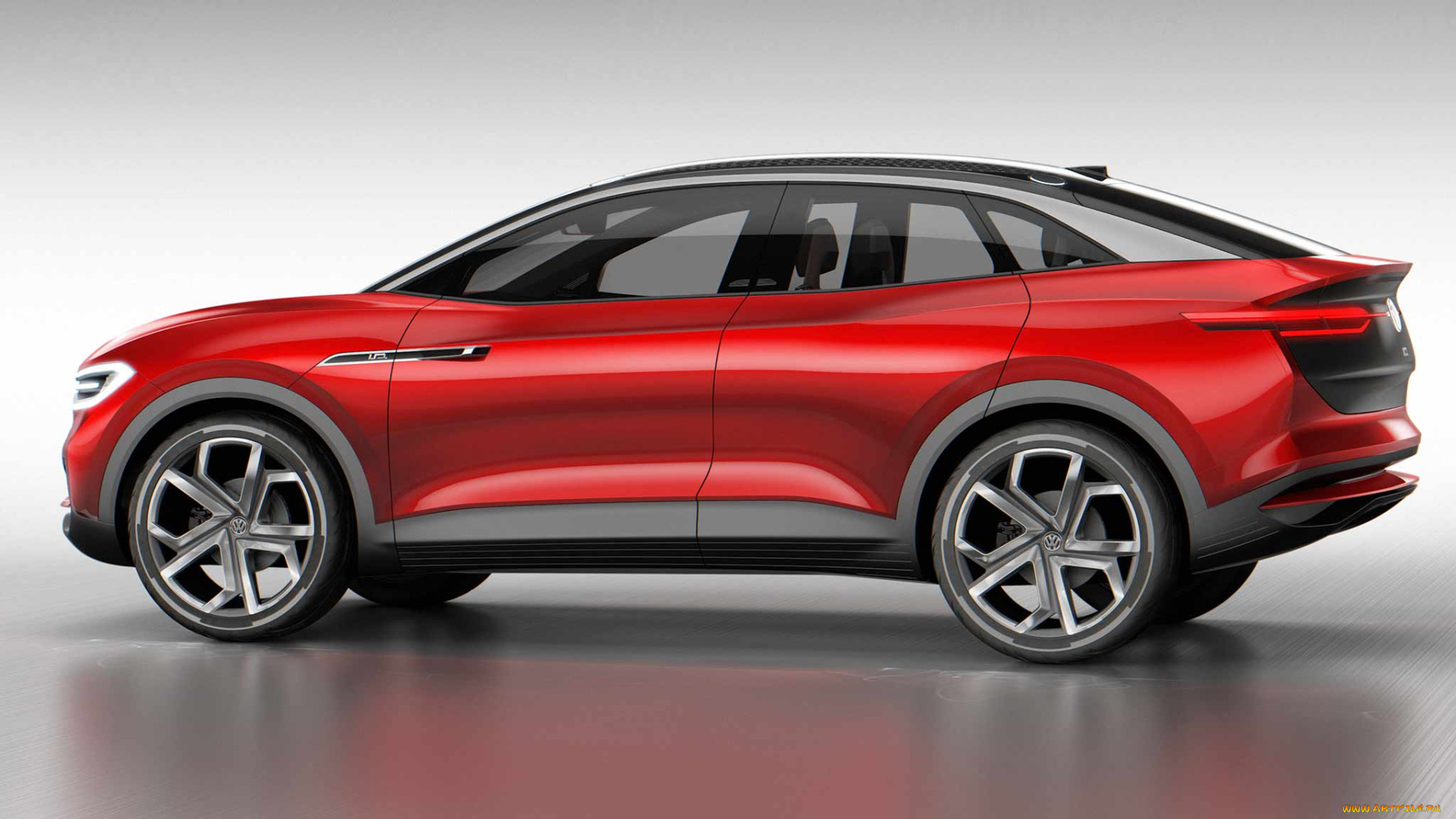 volkswagen, id, crozz, electric, crossover, concept, 2017, автомобили, volkswagen, concept, crossover, electric, id, crozz, красный, 2017