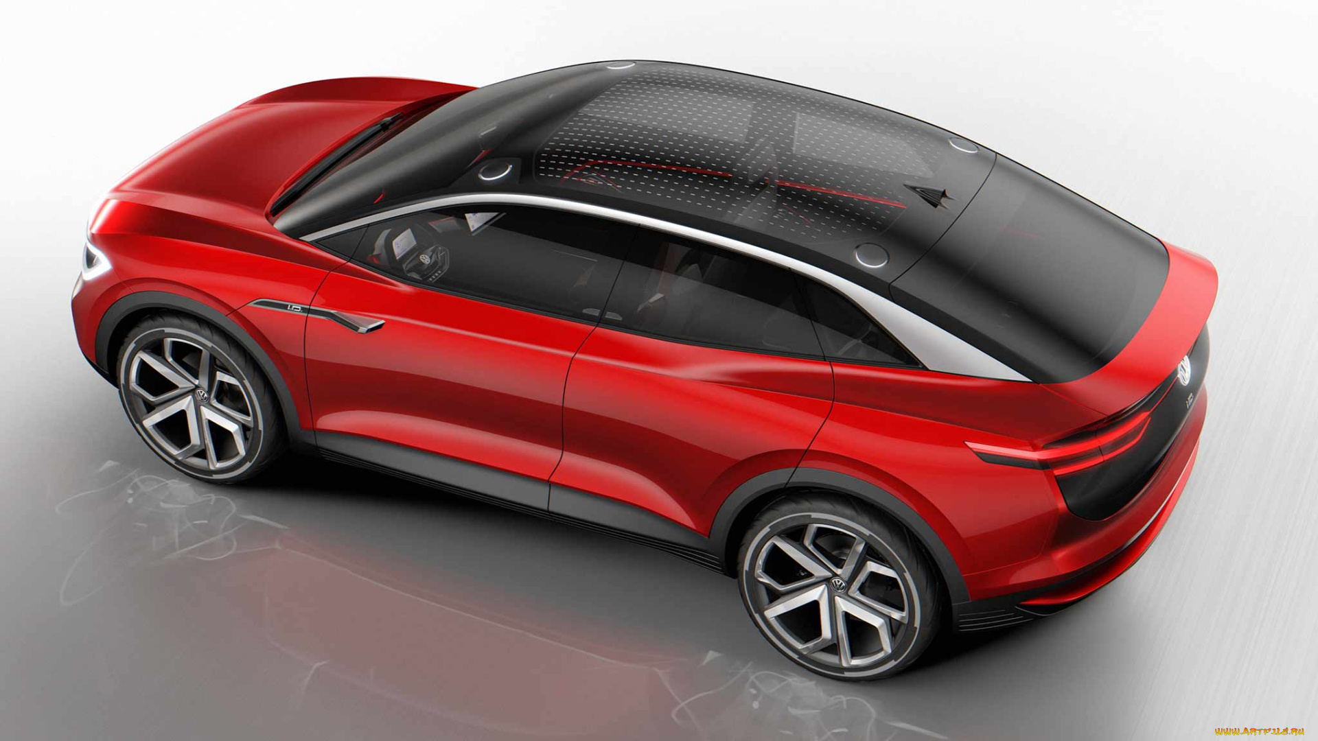 volkswagen, id, crozz, electric, crossover, concept, 2017, автомобили, volkswagen, 2017, crossover, electric, красный, id, concept, crozz
