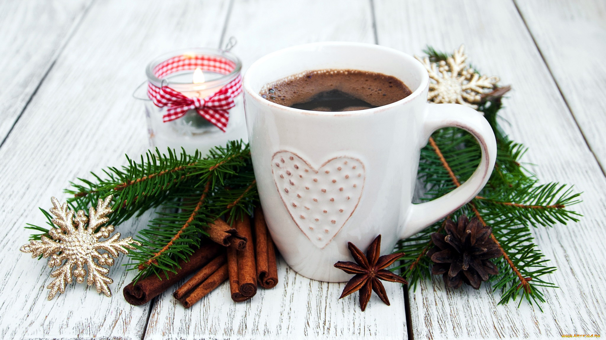 праздничные, угощения, корица, свеча, кофе