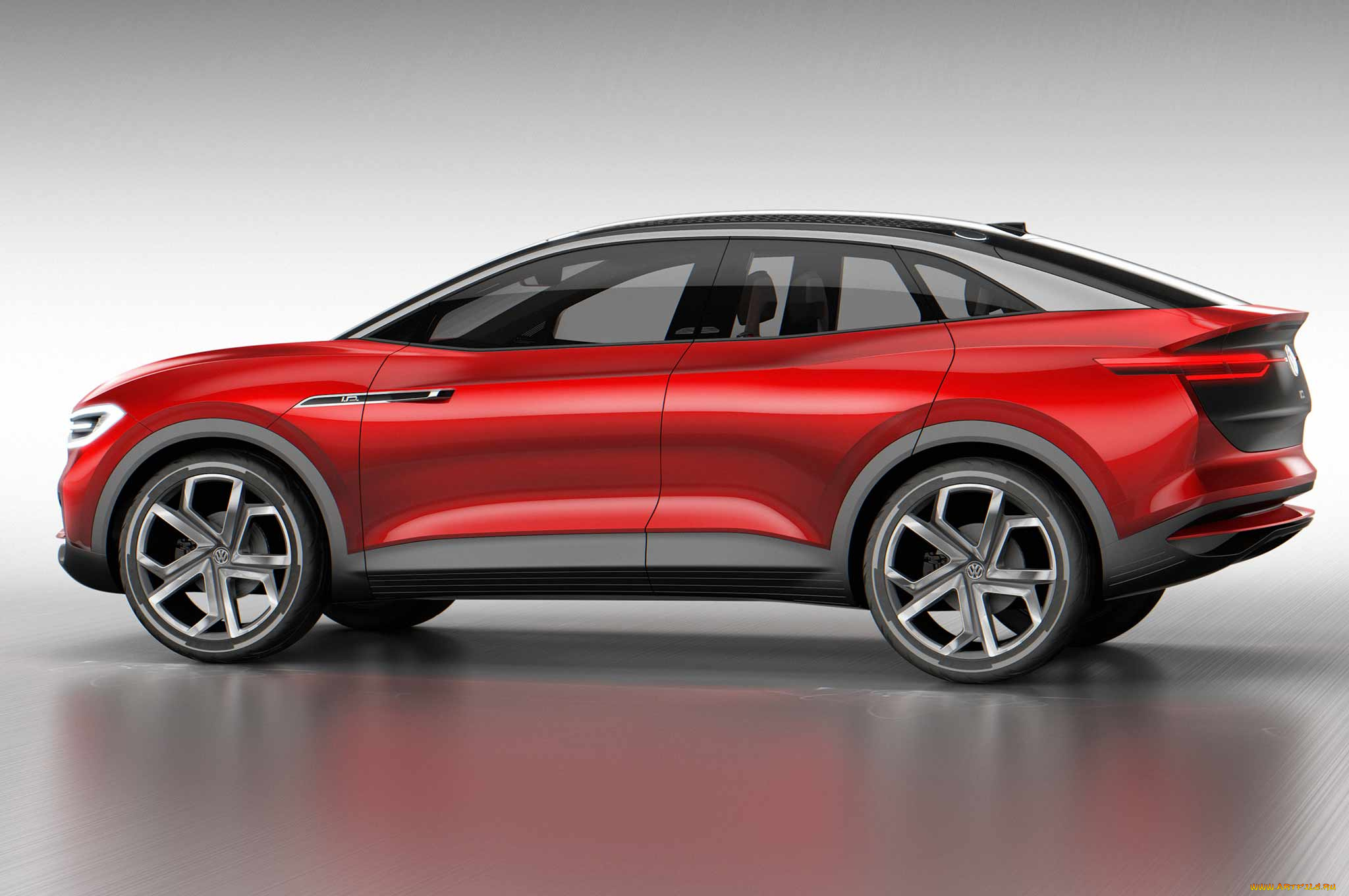 volkswagen, id, crozz, electric, crossover, concept, 2017, автомобили, volkswagen, concept, crossover, electric, id, crozz, красный, 2017