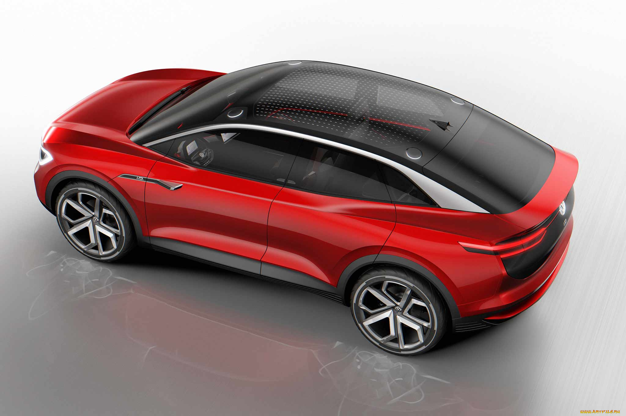 volkswagen, id, crozz, electric, crossover, concept, 2017, автомобили, volkswagen, 2017, crossover, electric, красный, id, concept, crozz