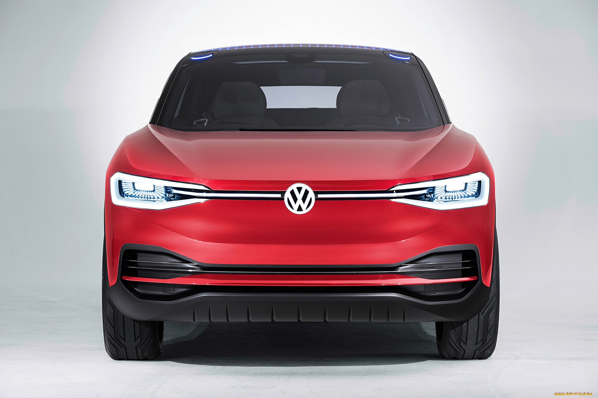volkswagen, id, crozz, electric, crossover, concept, 2017, автомобили, volkswagen, id, 2017, electric, crossover, concept, crozz, красный